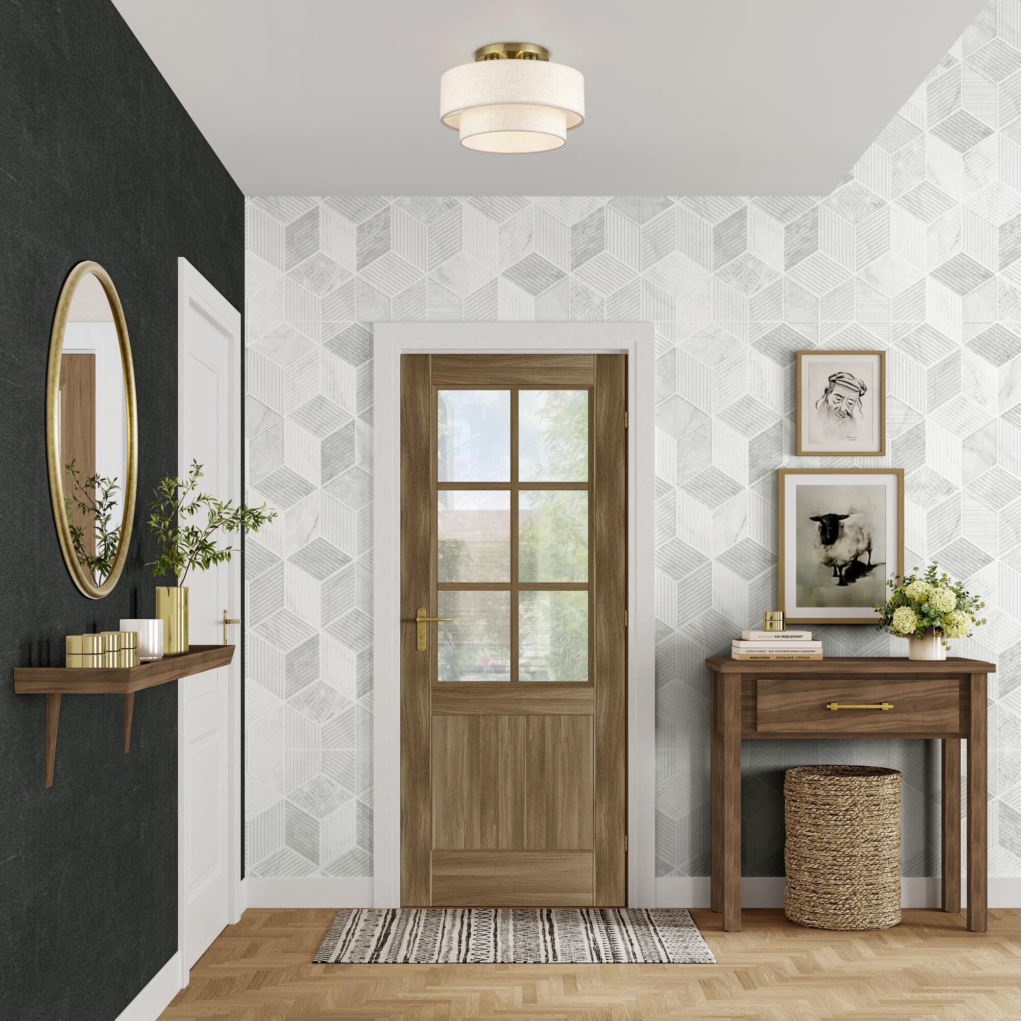 Manorwood 15 Inch Semi Flush Mount by Livex Lighting