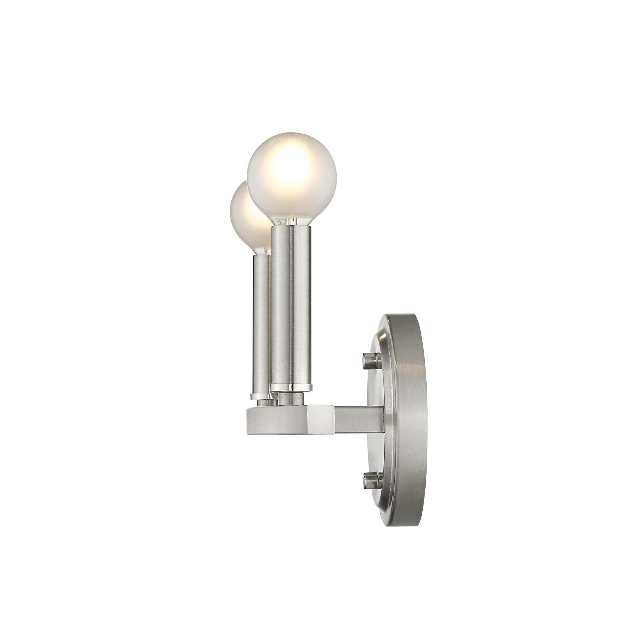 Shown in Satin Nickel finish and -- glass and -- shade