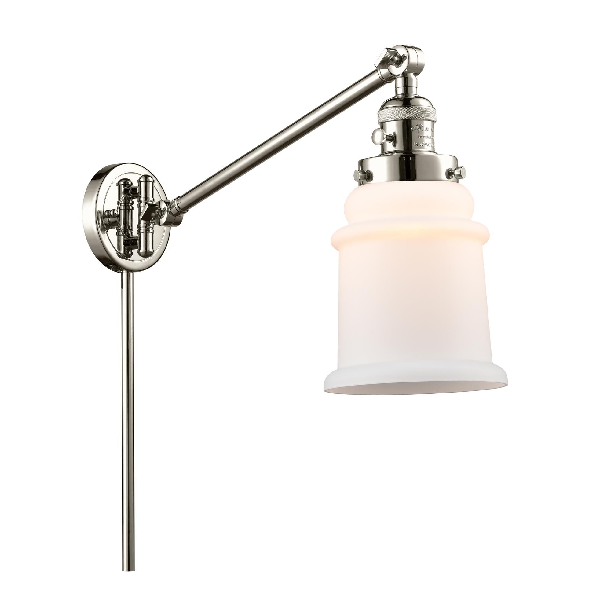 Shown in Polished Nickel finish and Matte White - Bell glass