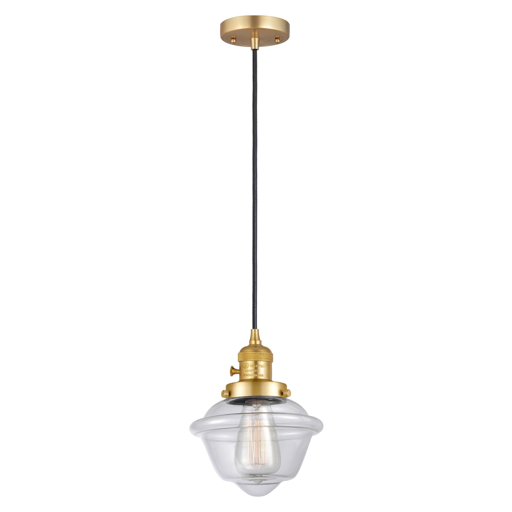 Shown in Satin Gold finish and Clear glass