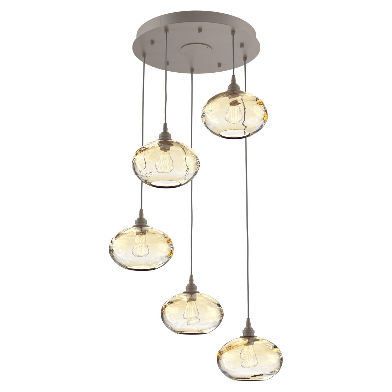 Shown in Metallic Beige Silver finish and Optic Amber glass