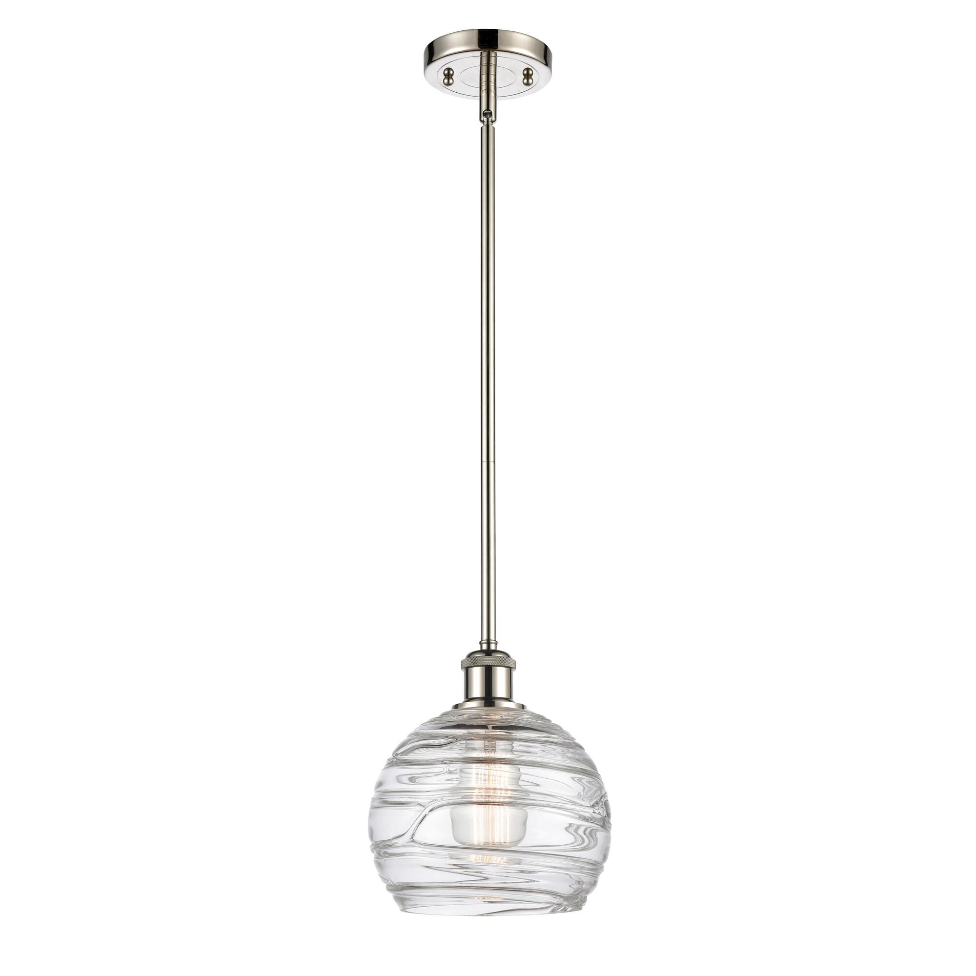 Shown in Polished Nickel finish and Sphere glass and Glass shade