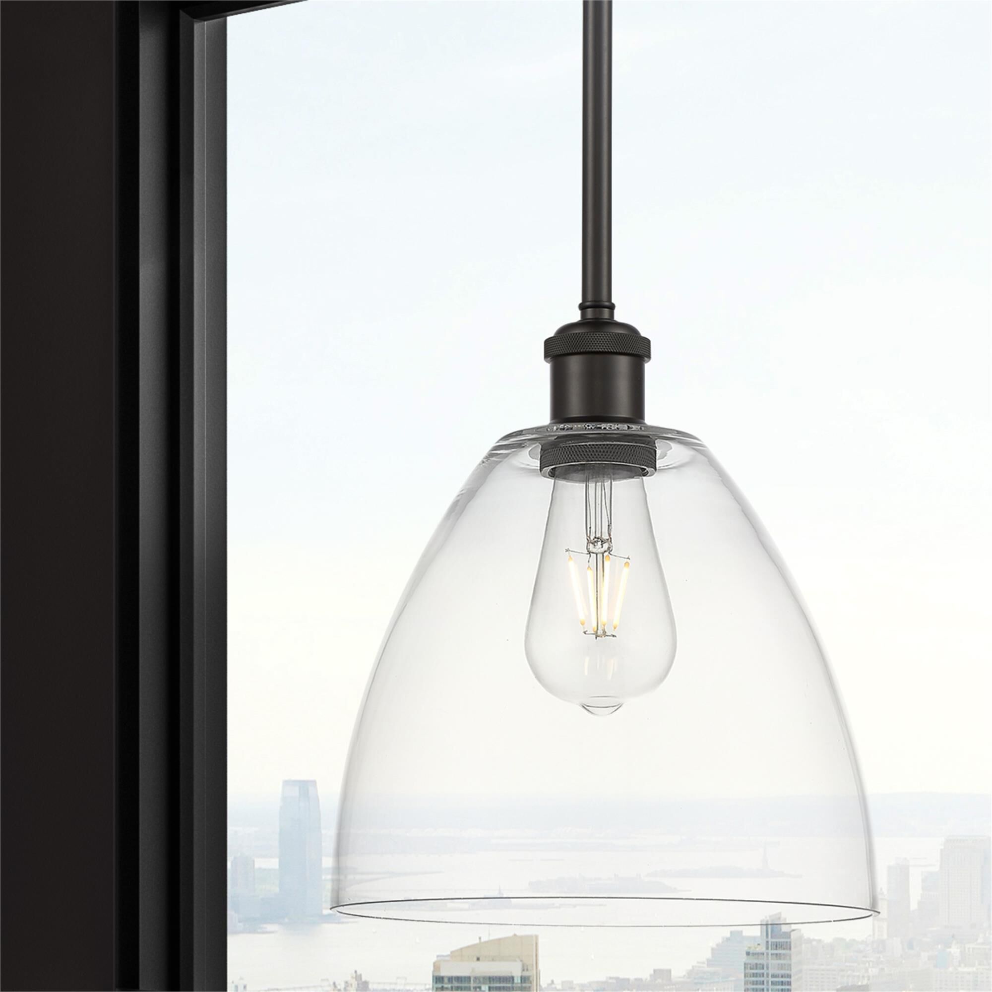 Shown in Oil Rubbed Bronze finish and Cased Matte White glass