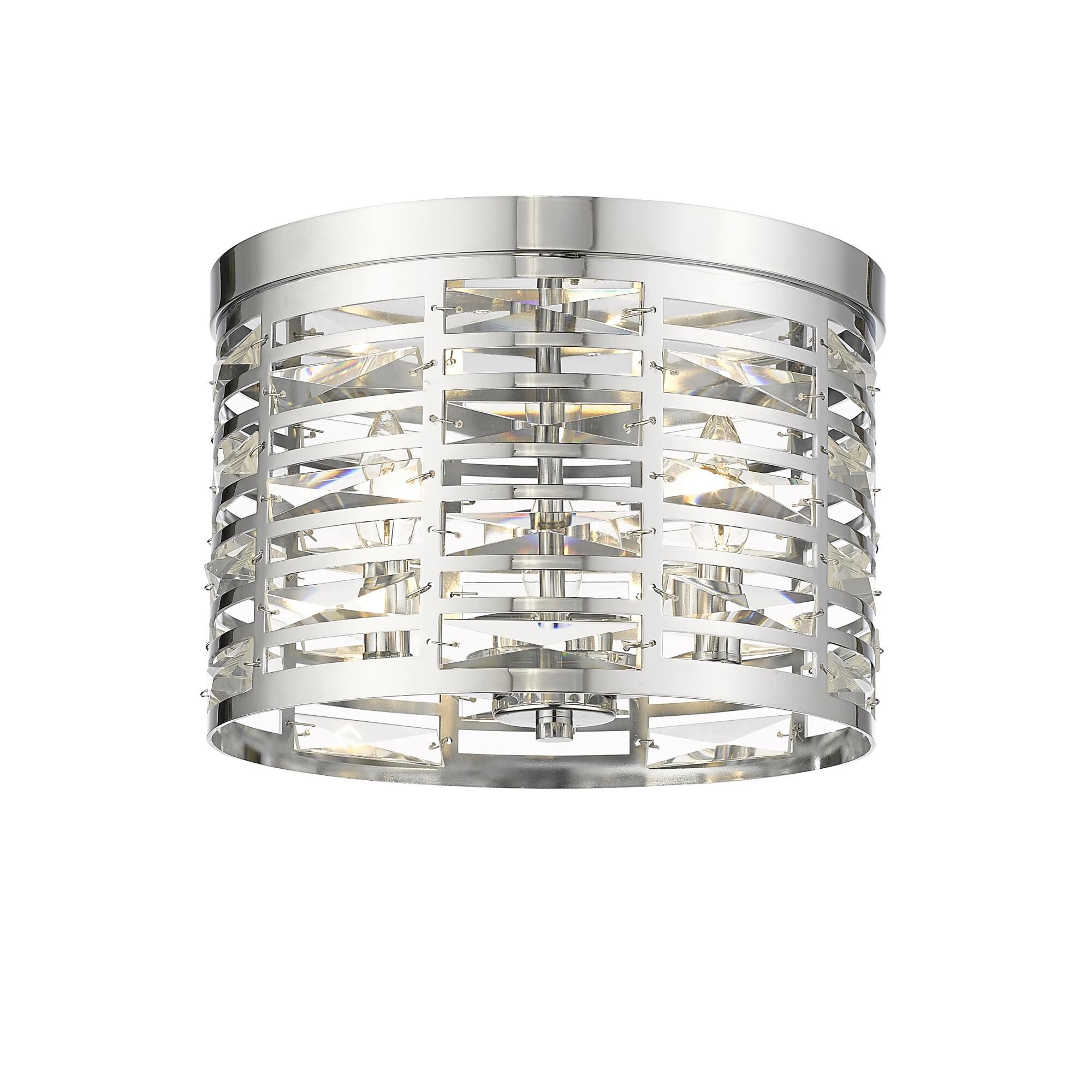 Shown in Chrome finish and --- glass and --- shade