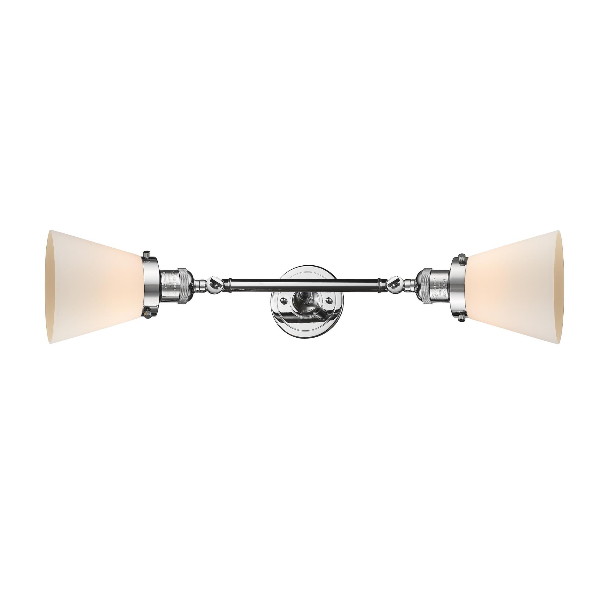 Shown in Polished Chrome finish and Matte White Cased glass