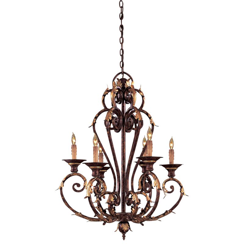 Zaragoza 27 Inch 6 Light Chandelier by Metropolitan Lighting