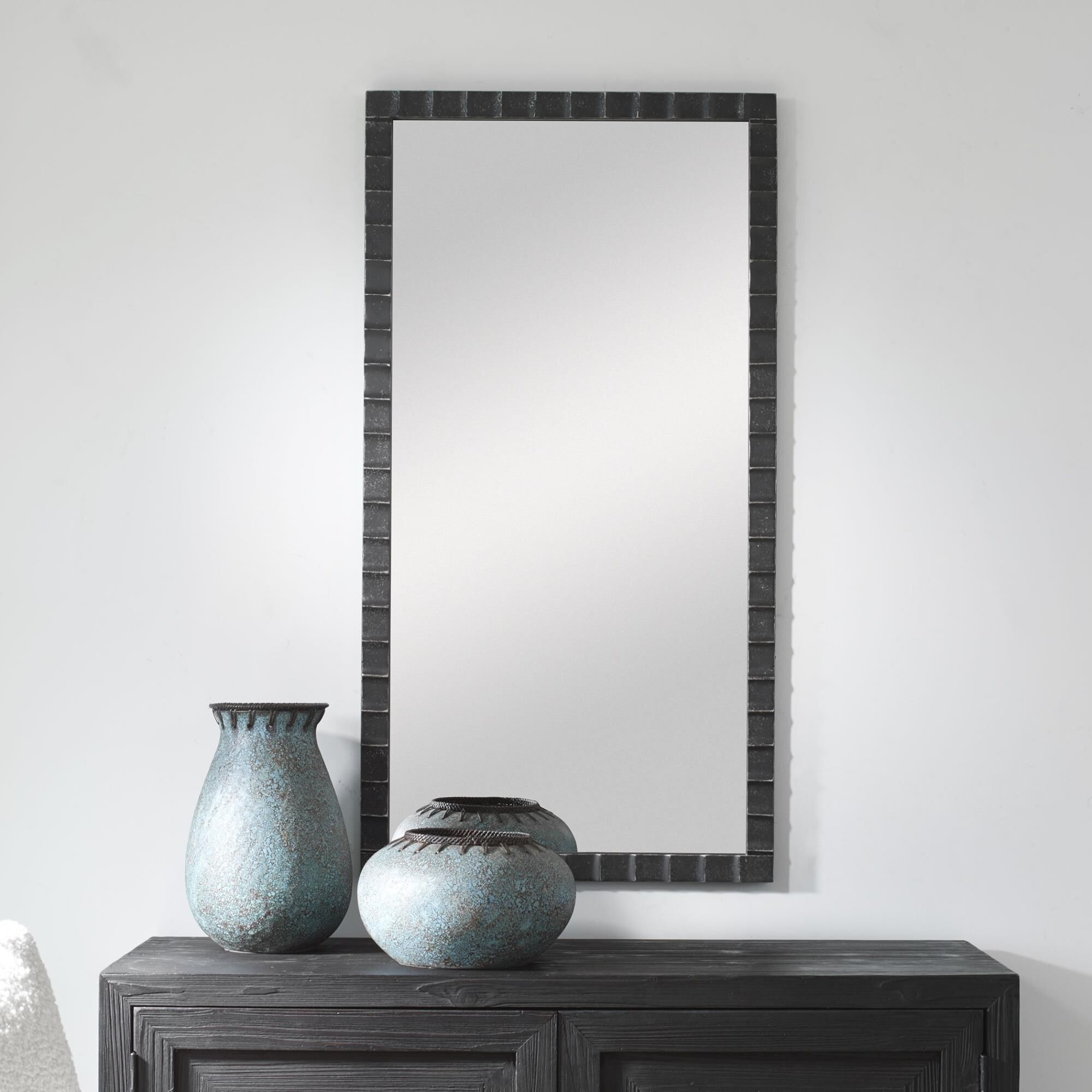 Uttermost Dandridge Black Industrial Mirror Decorative Mirrors by Uttermost