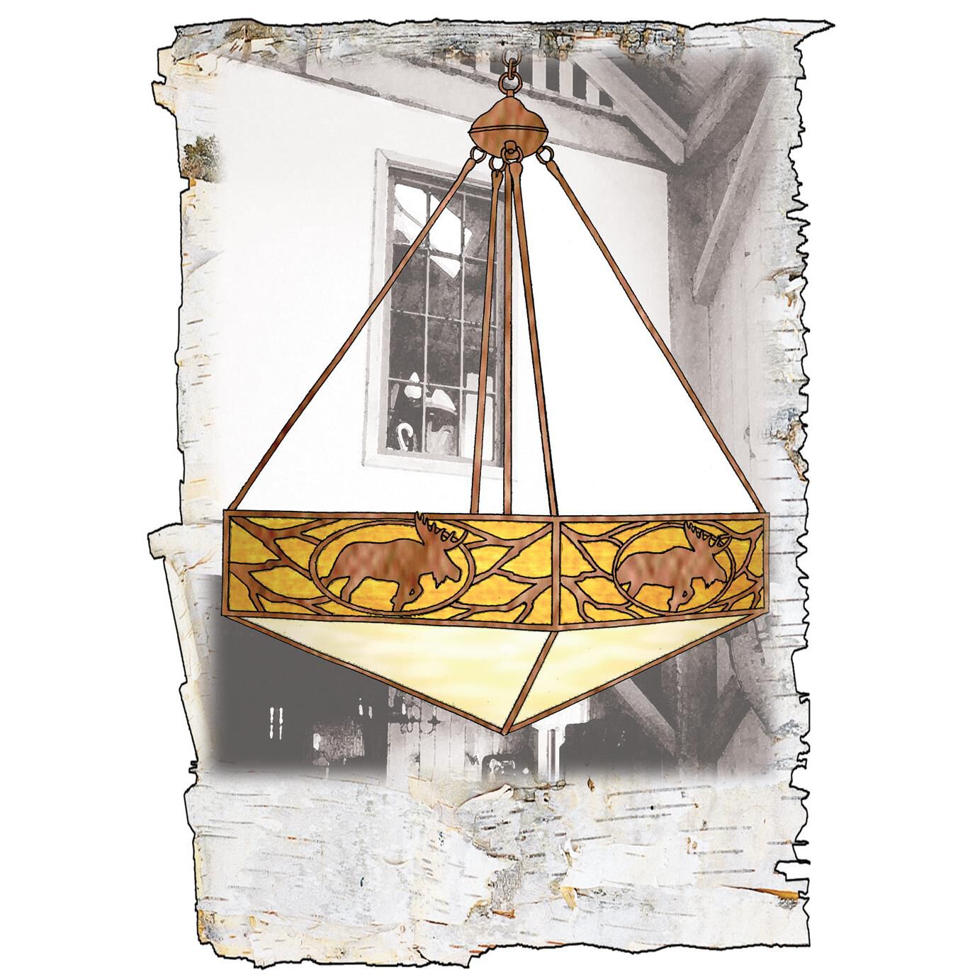 Moose At Dawn 25 Inch Large Pendant by Meyda Lighting