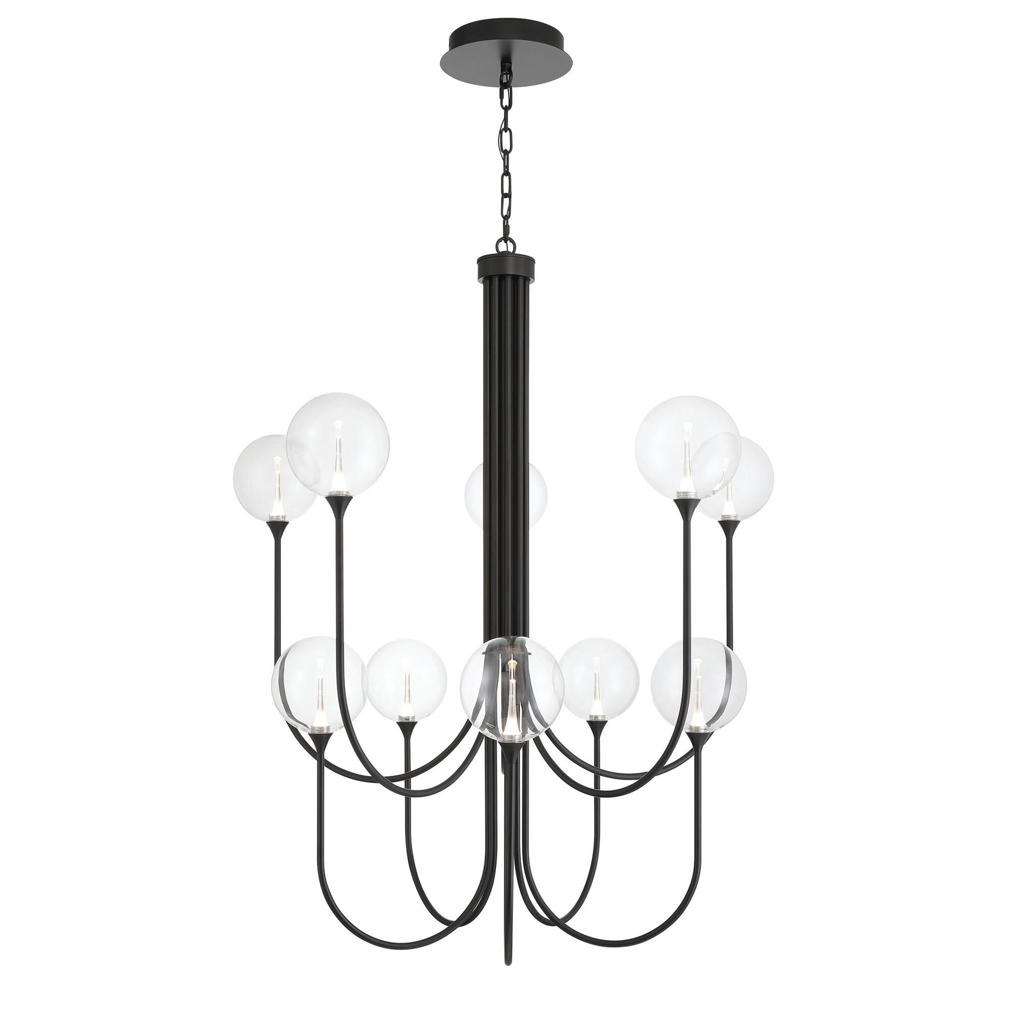 Shown in Black finish and Clear glass