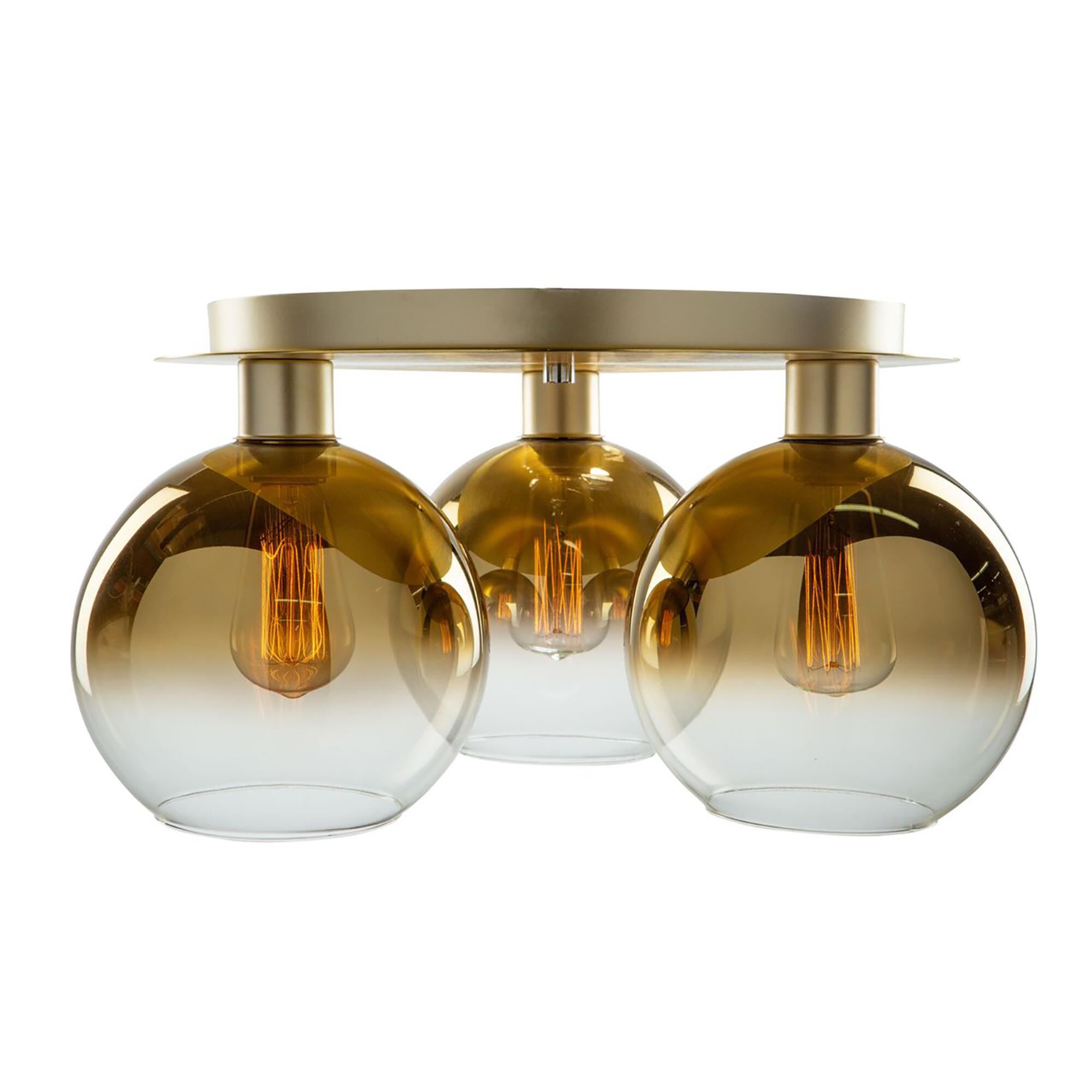 Steven Sabados (S&C) Morning Mist 19 Inch 3 Light Semi Flush Mount,