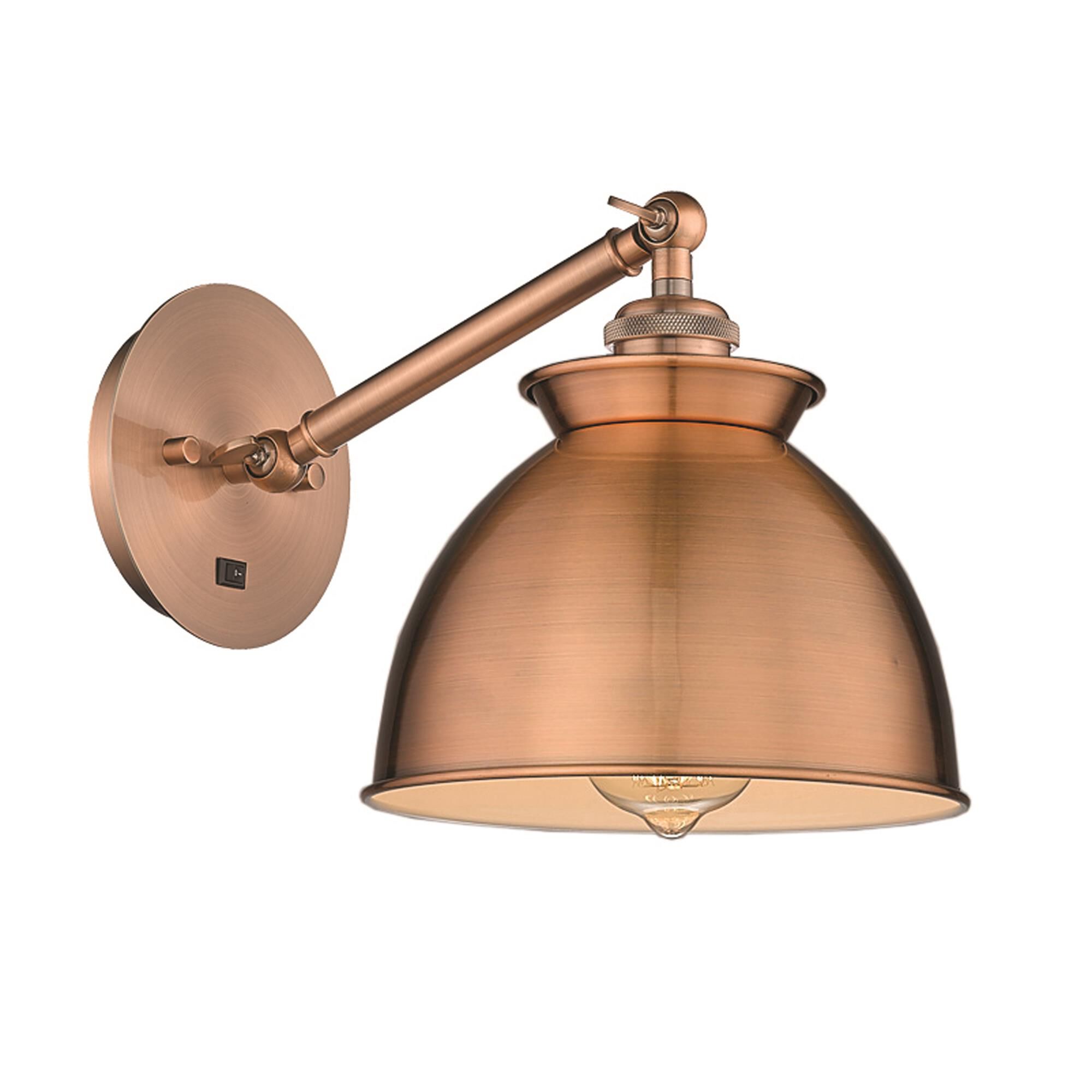 Shown in Antique Copper finish and Antique Copper shade
