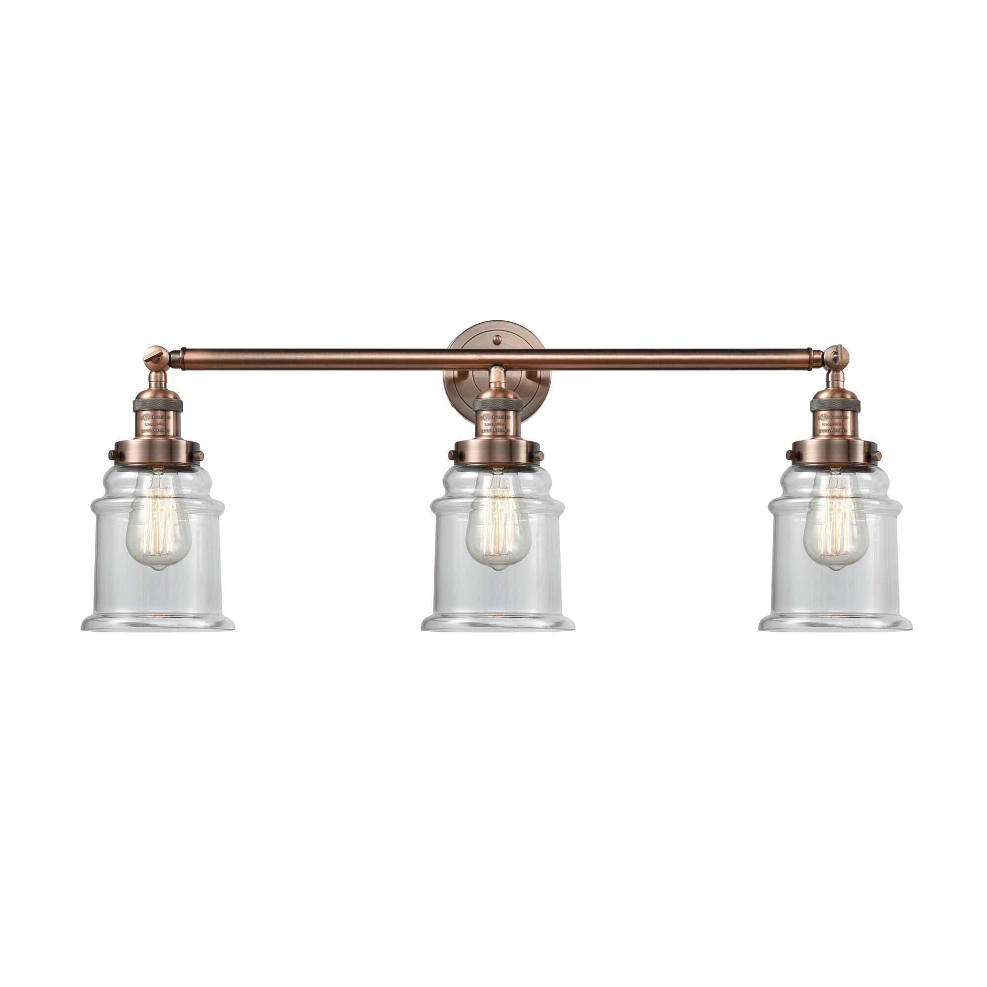 Shown in Antique Copper finish and Clear glass