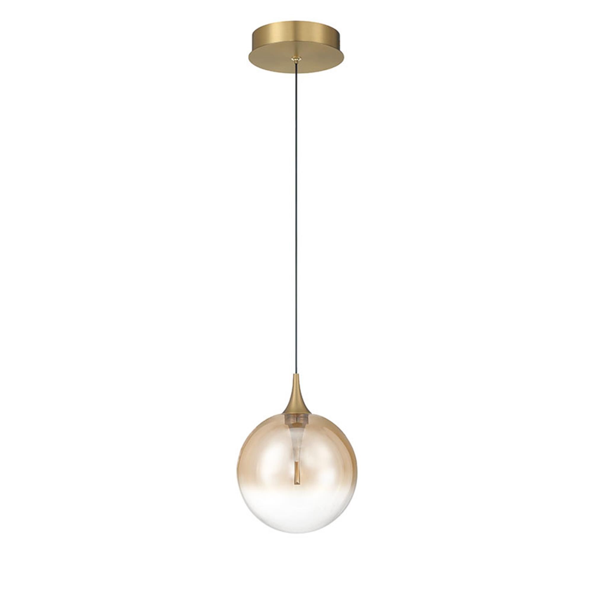 Shown in Gold finish and Amber glass