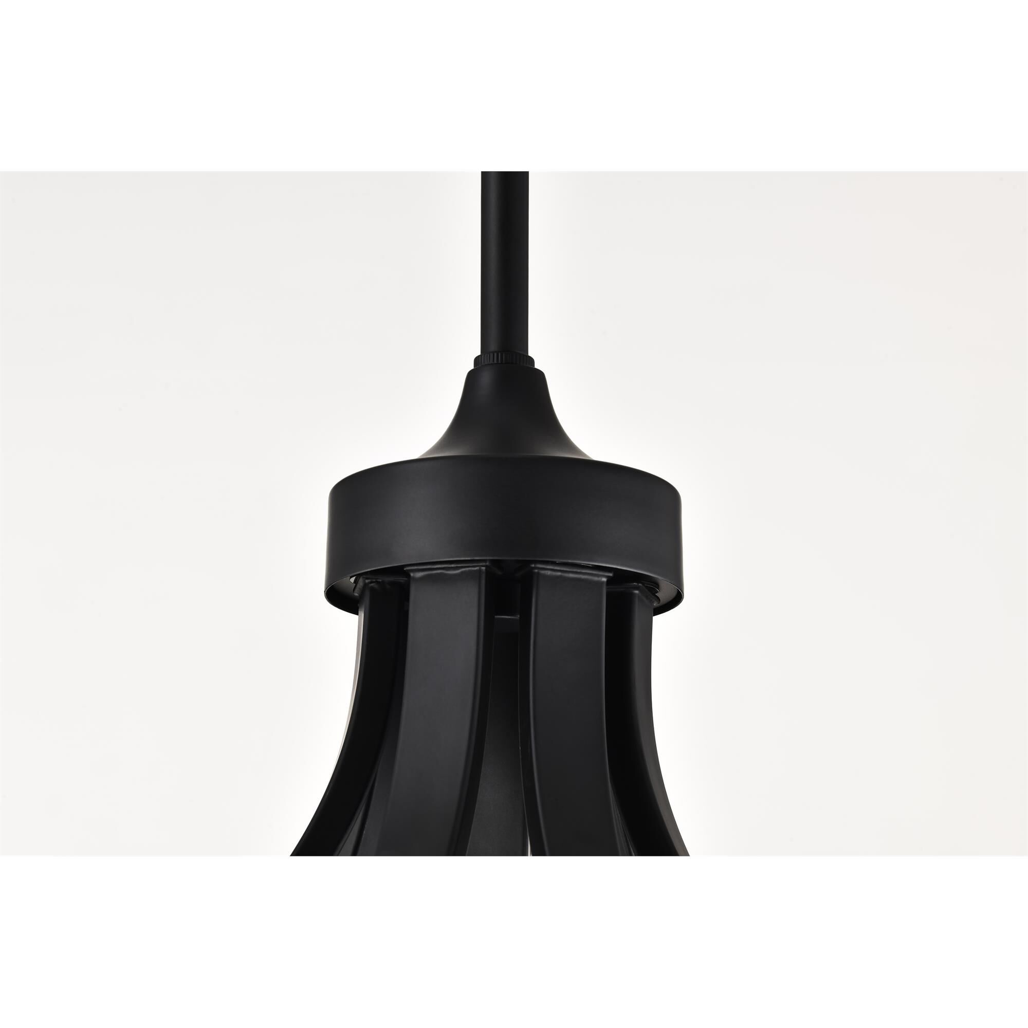 Shown in Matte Black finish and Frosted Ribbed glass