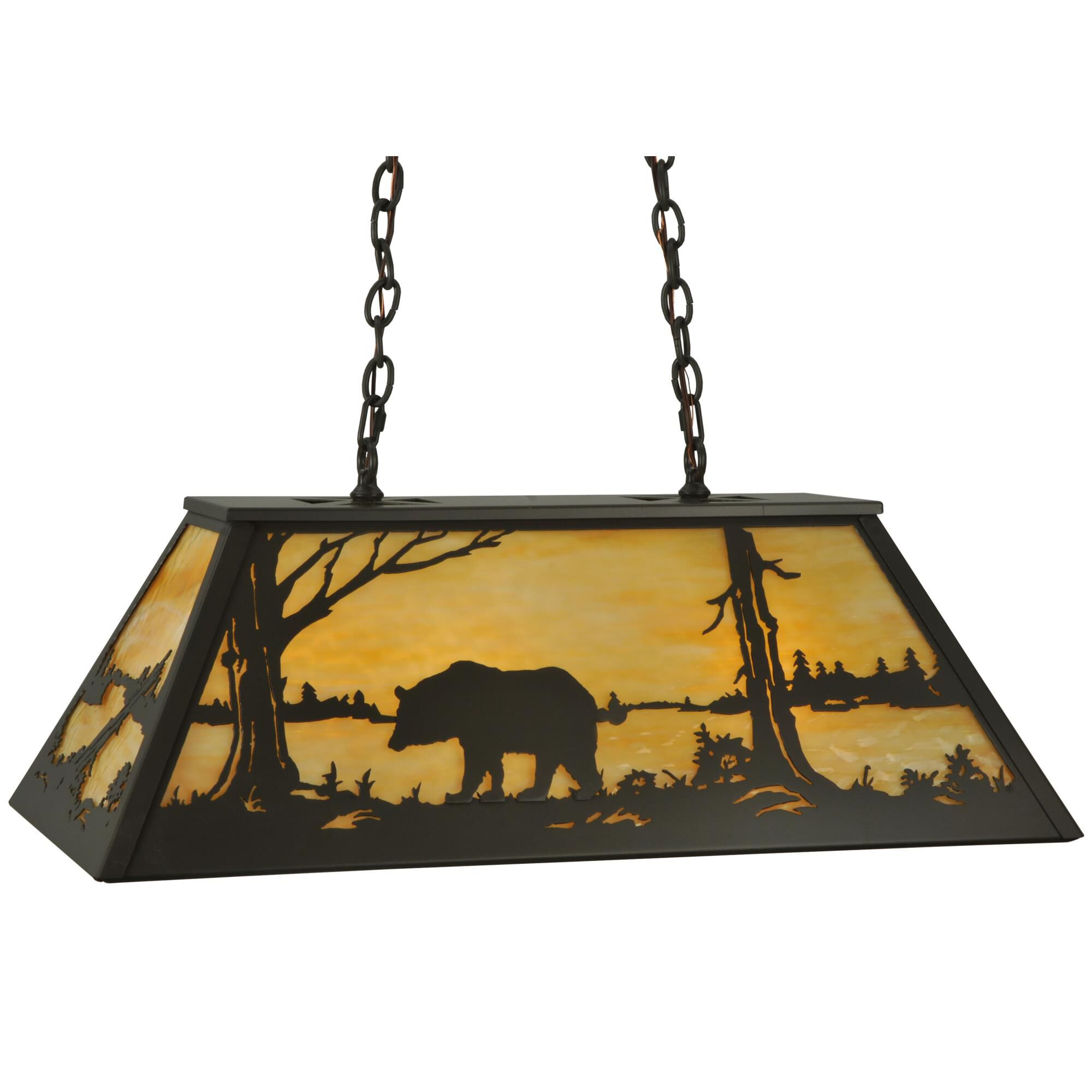 Bear At Lake 33 Inch 6 Light Linear Suspension Light by Meyda Lighting