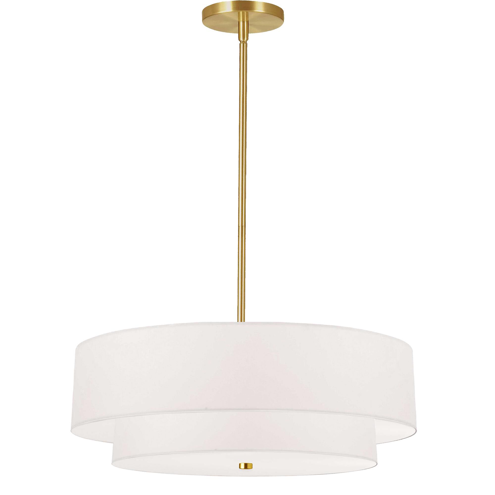 Shown in Aged Brass finish and White shade