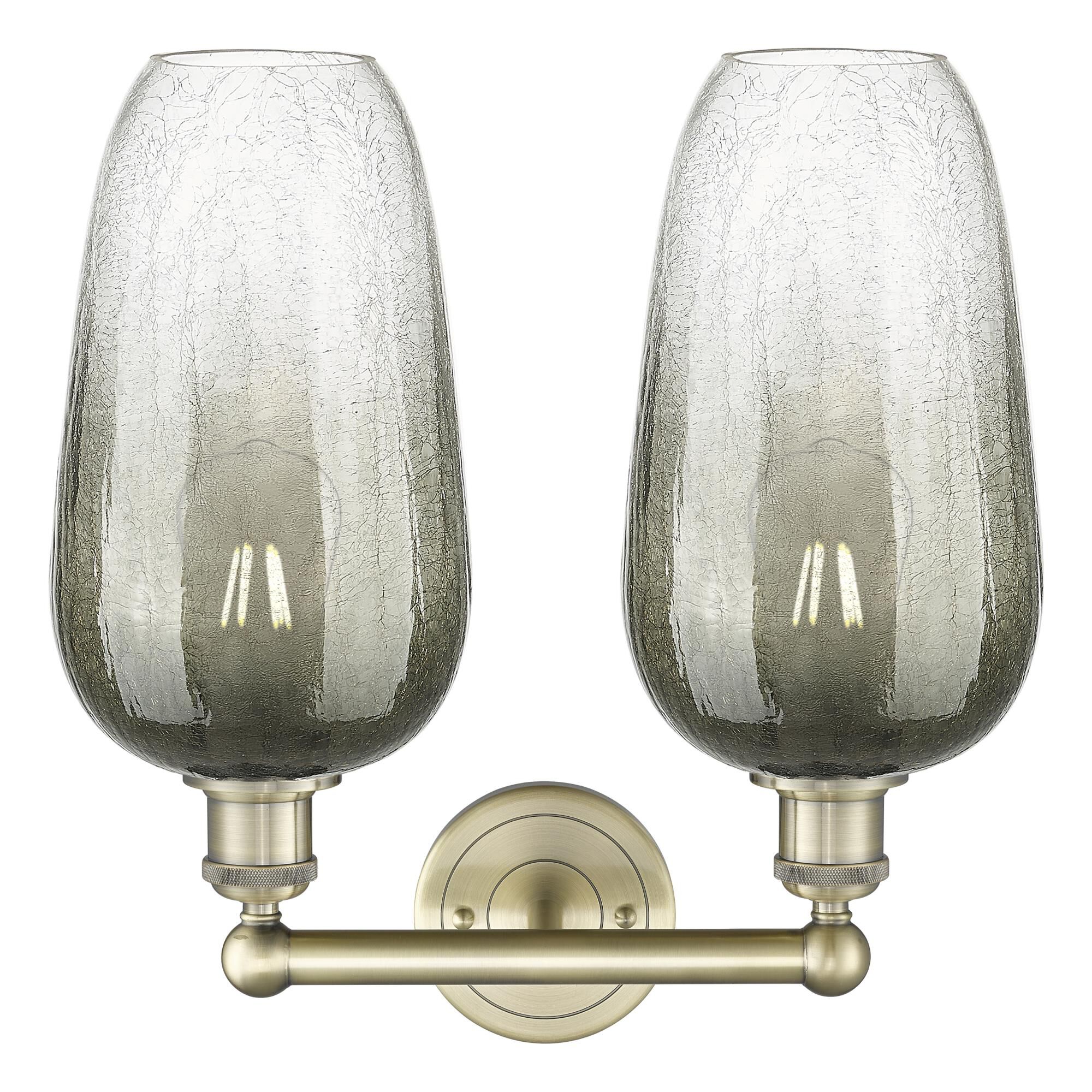 Shown in Antique Brass finish and Slate glass