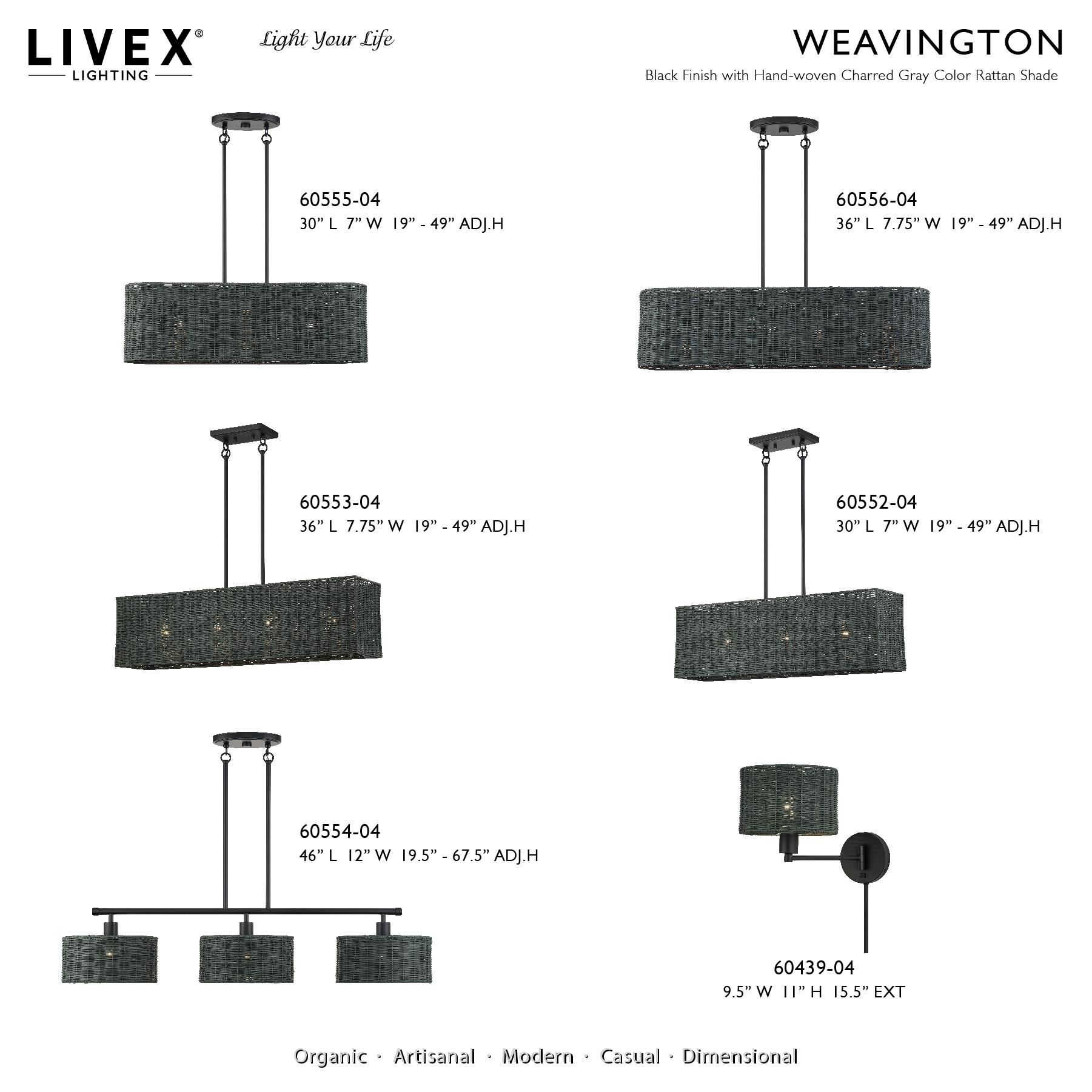 Weavington 46 Inch Linear Suspension Light by Livex Lighting