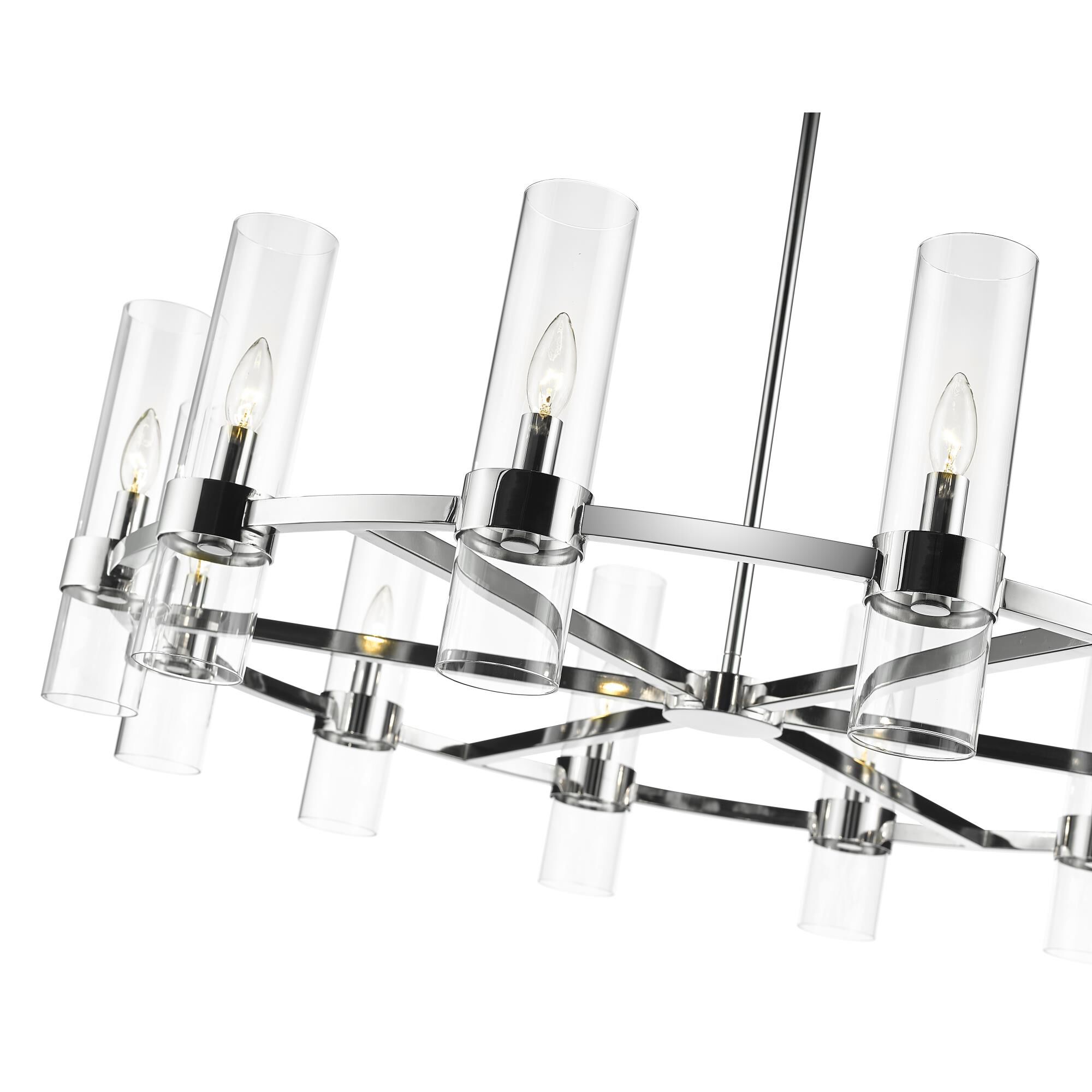 Shown in Polished Nickel finish and Glass shade