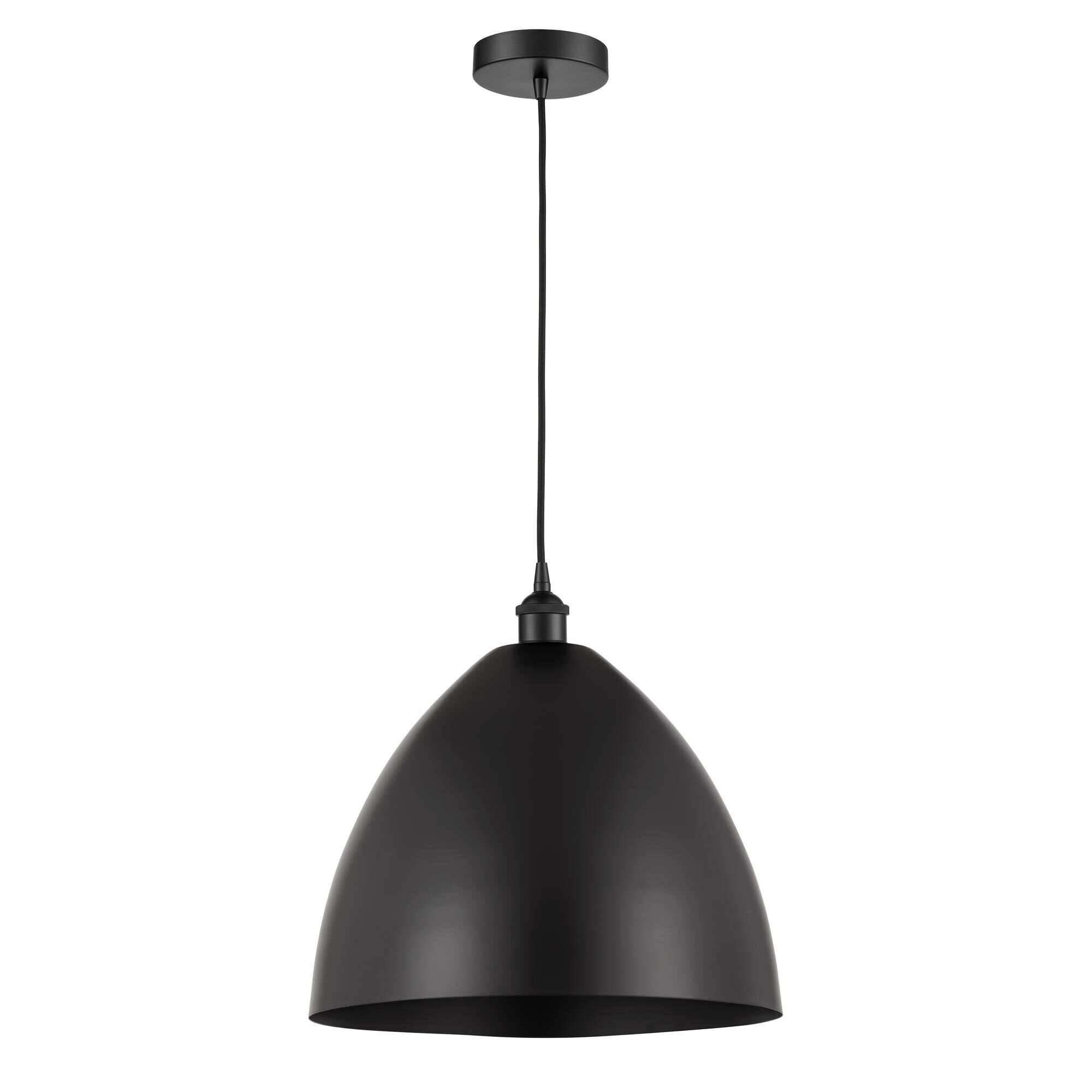 Shown in Matte Black finish and Matte Black Edison Dome shade