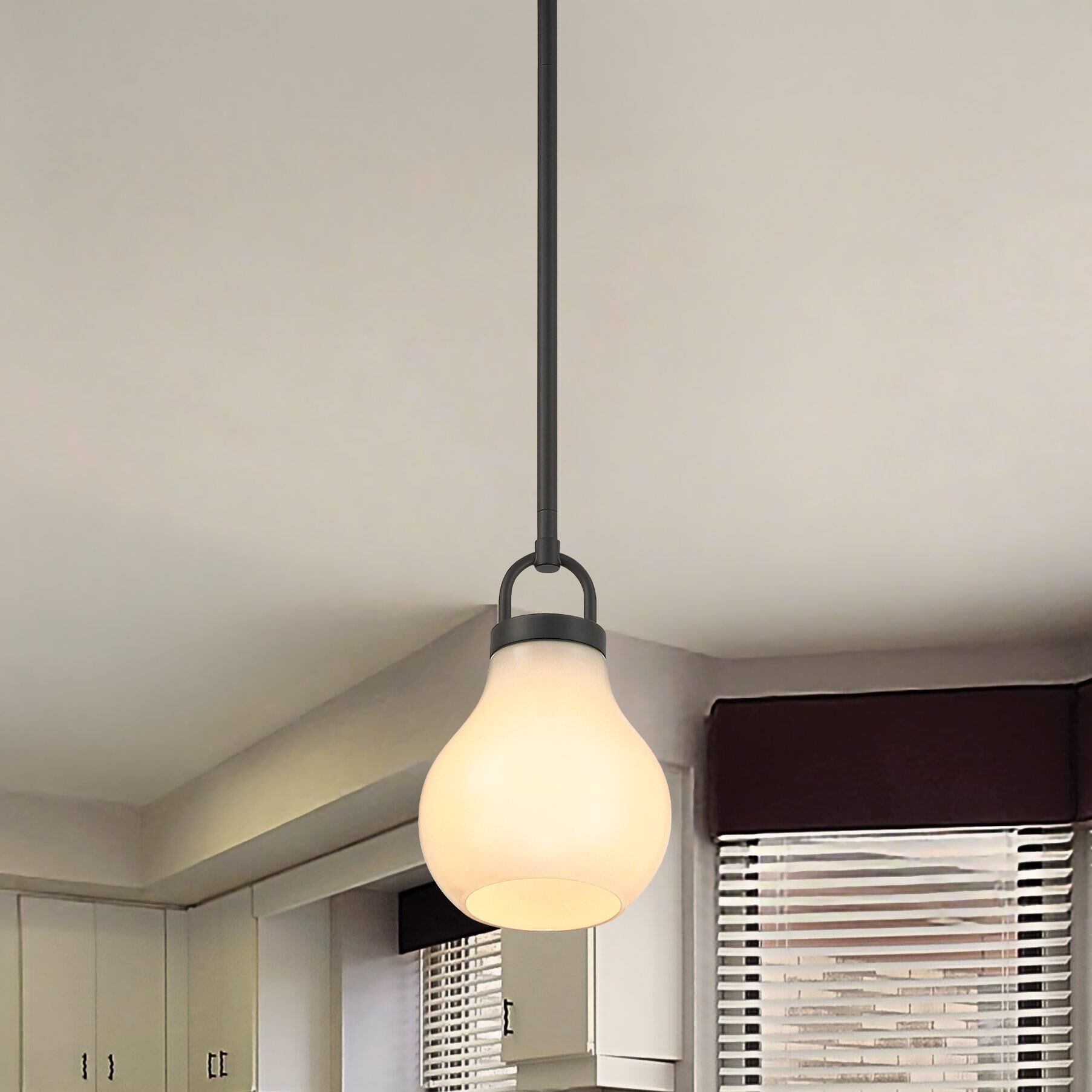 Shown in Matte Black finish and Opal glass