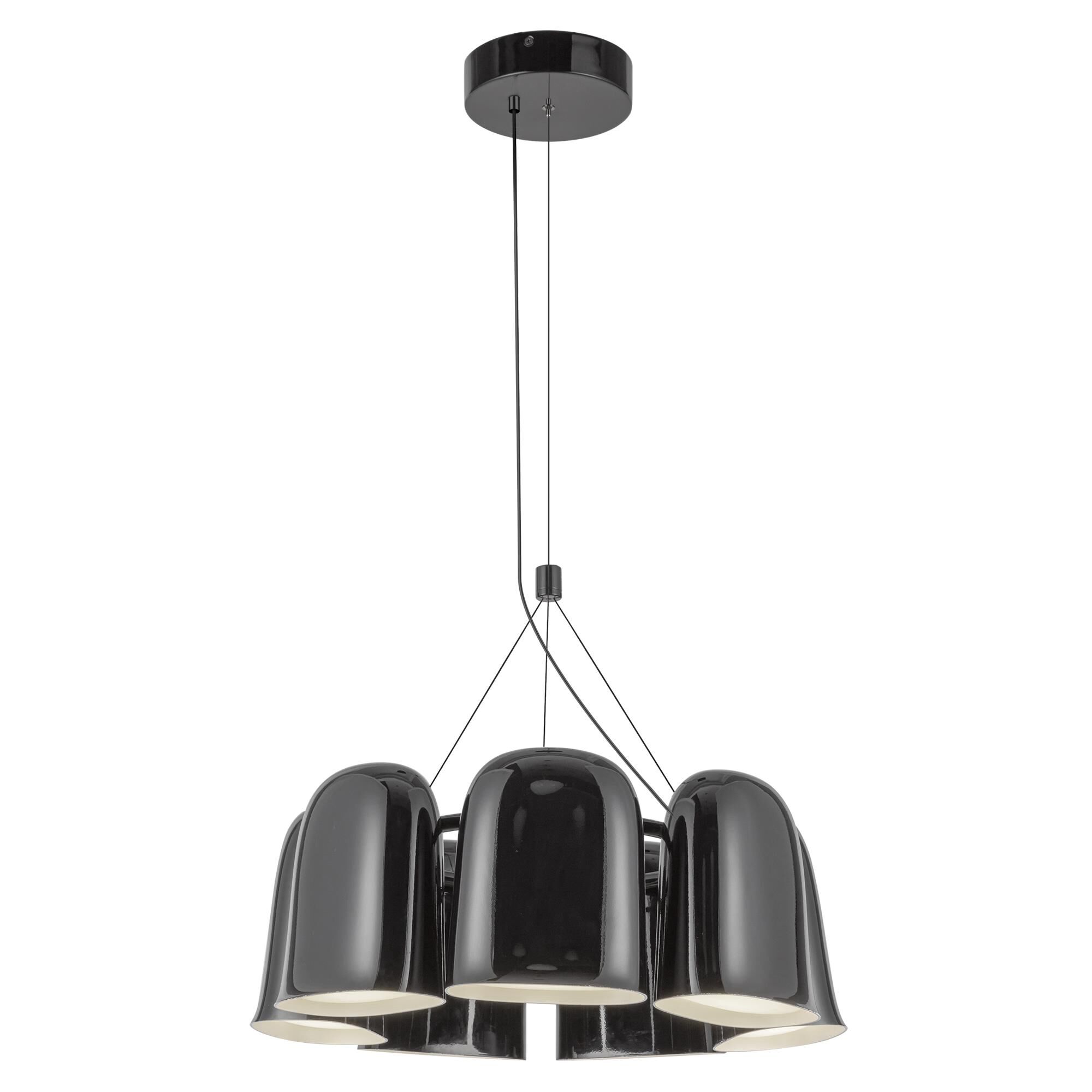 Shown in Glossy Black finish and Steel shade