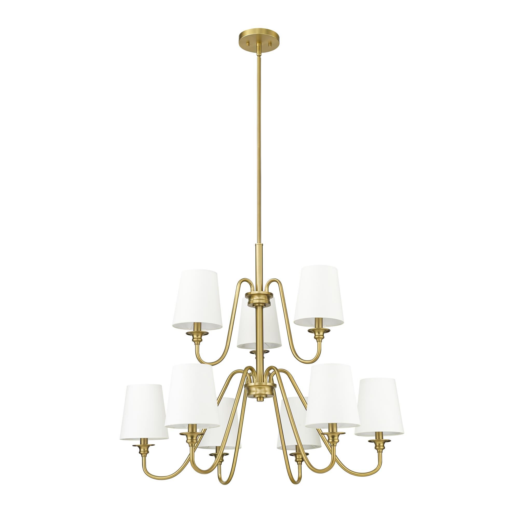 Shown in Modern Gold finish and White glass