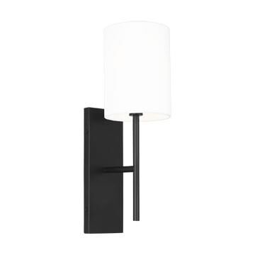 Shown in Midnight Black finish and White Linen shade