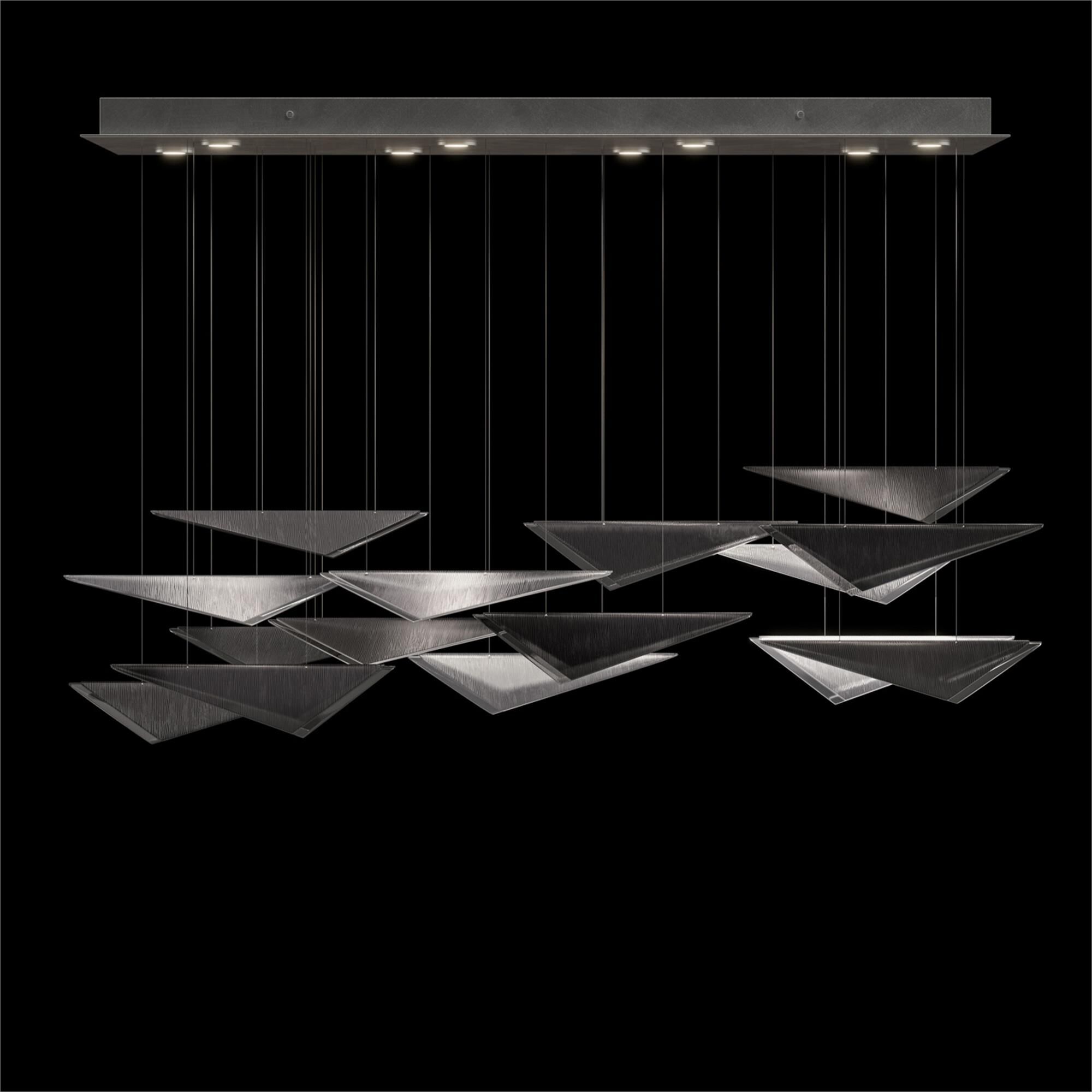 Shown in Silver finish and Smoke Linear glass