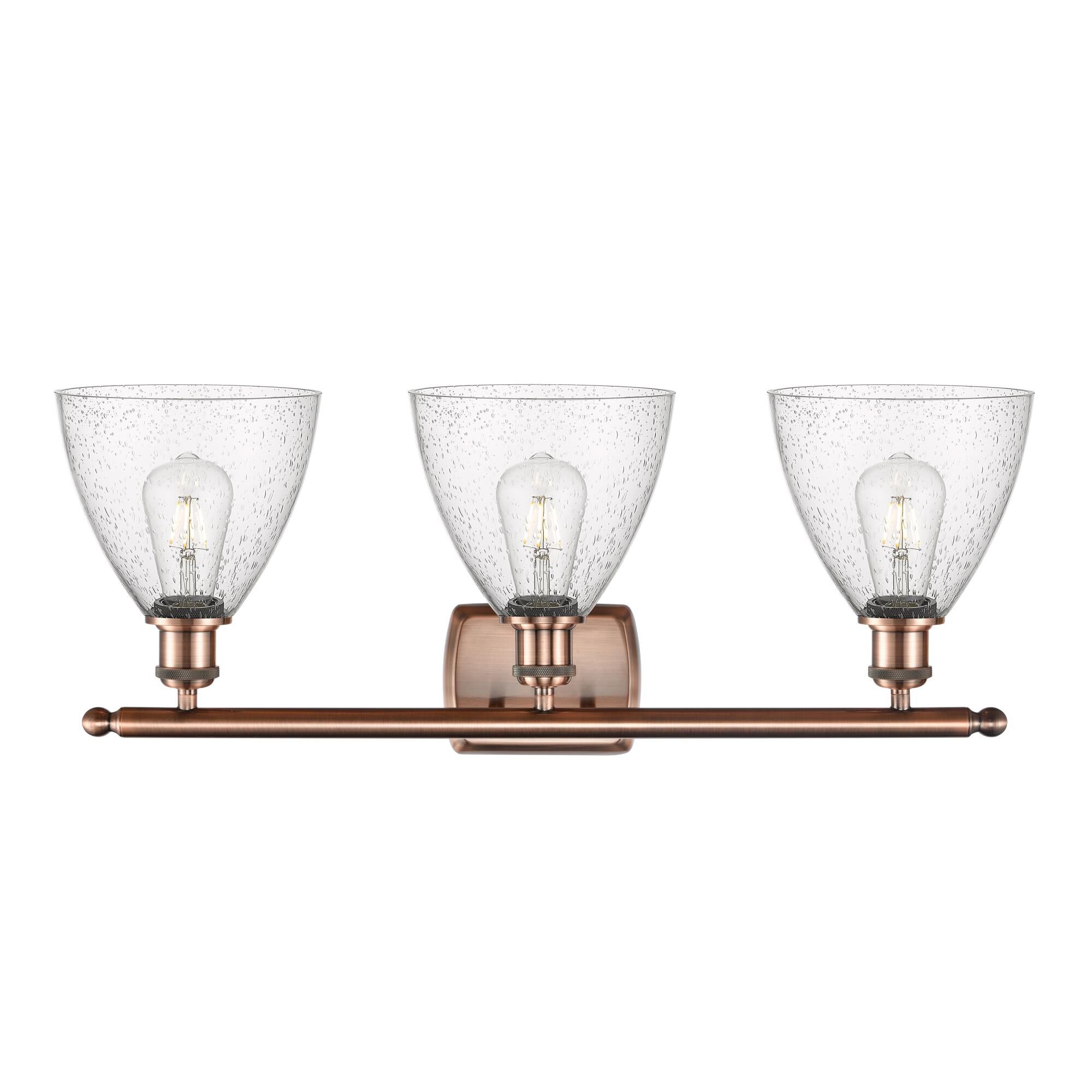 Shown in Antique Copper finish and Seedy Ballston Dome glass and No Shade shade