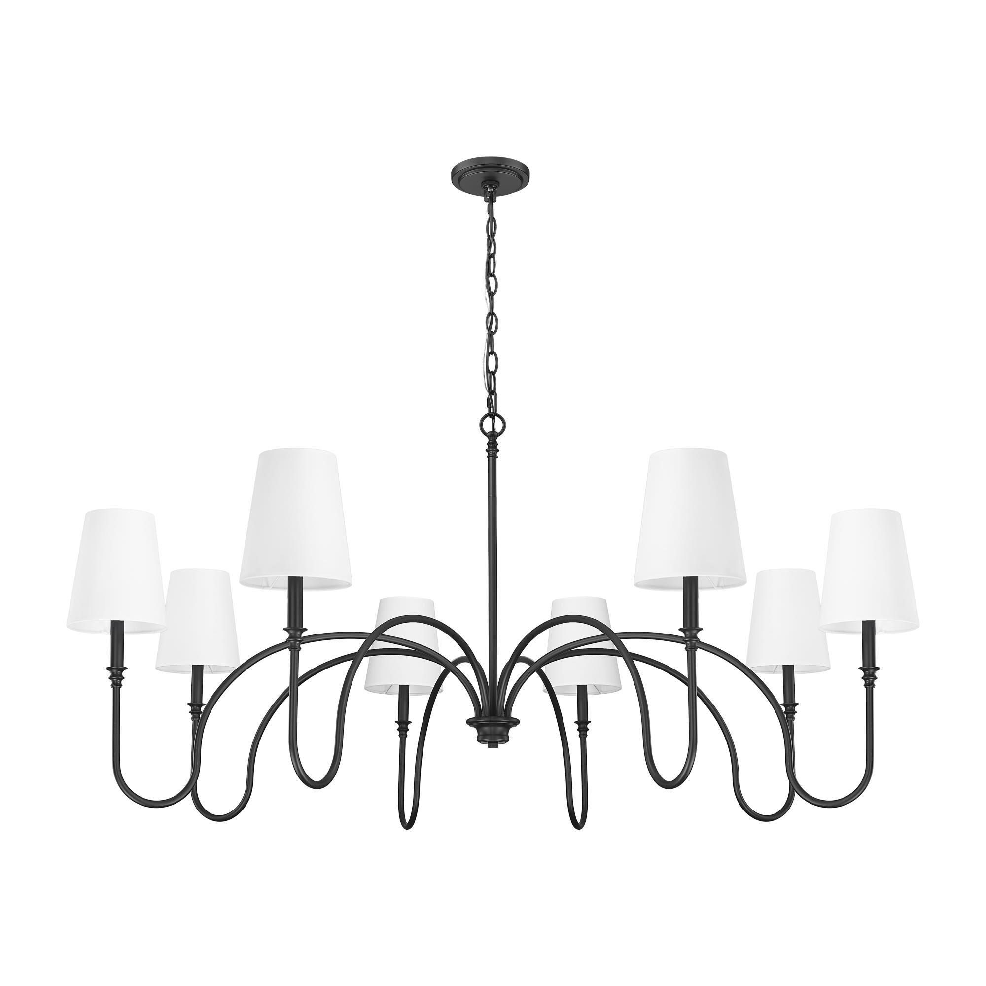 Shown in Matte Black finish and White glass