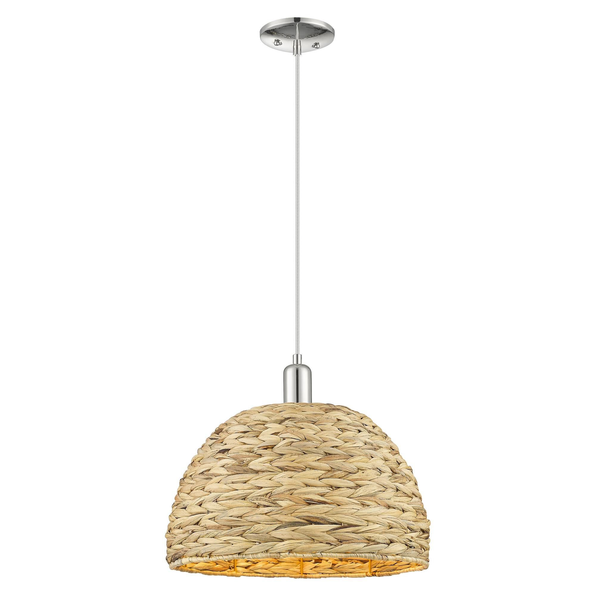 Shown in Polished Nickel finish and Natural shade