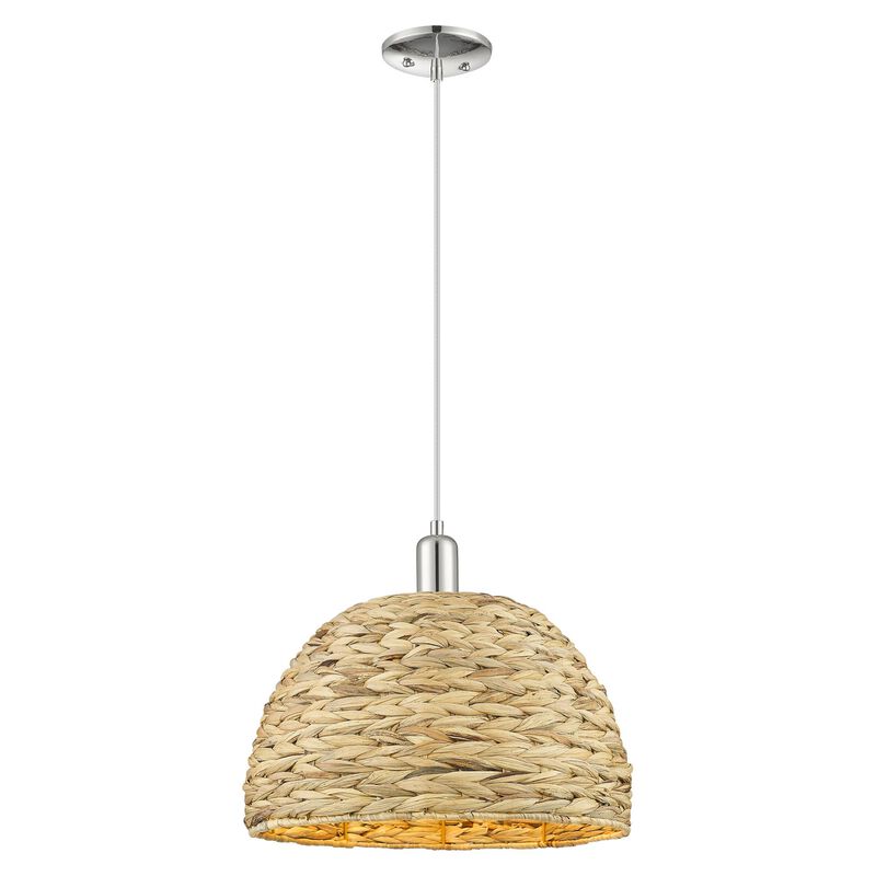 Bruno Marashlian Woven Rattan 16 Inch Large Pendant by Innovations Lighting