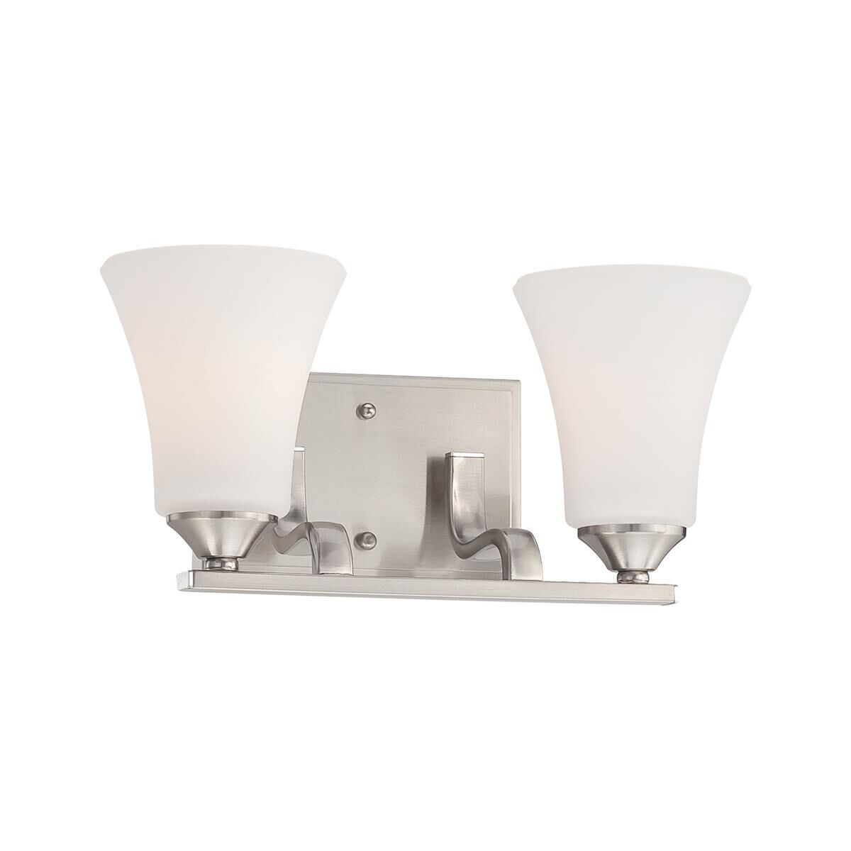 Shown in Brushed Nickel finish and White  Shade glass