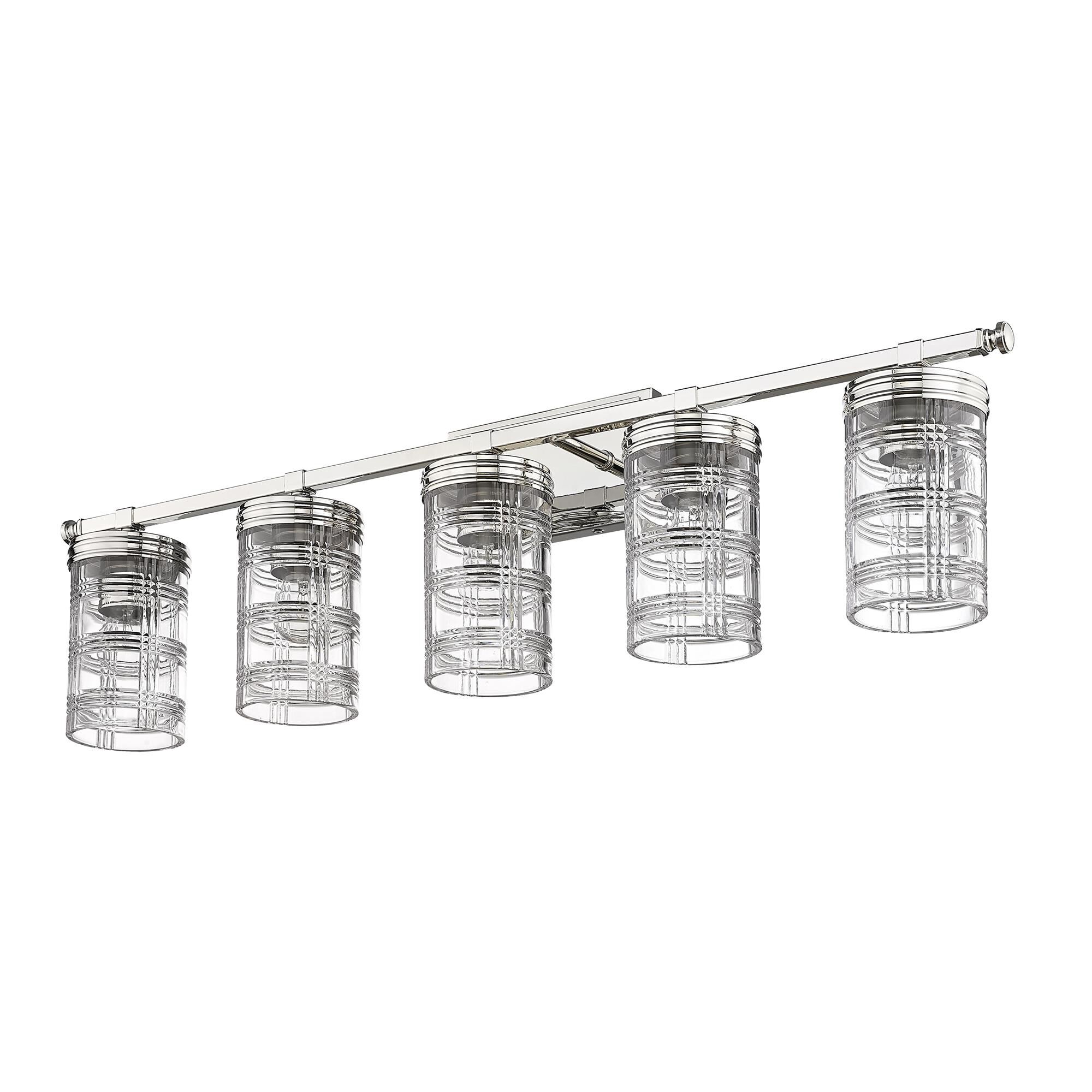 Shown in Polished Nickel finish and Clear glass