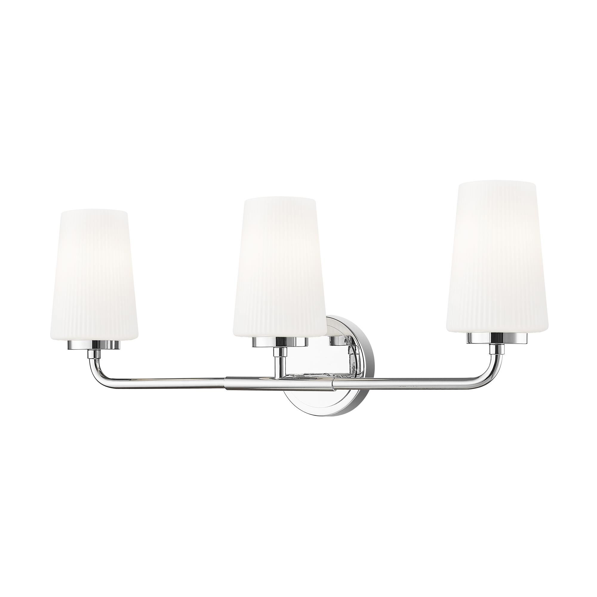Shown in Chrome finish and Matte Opal glass and Matte Opal shade