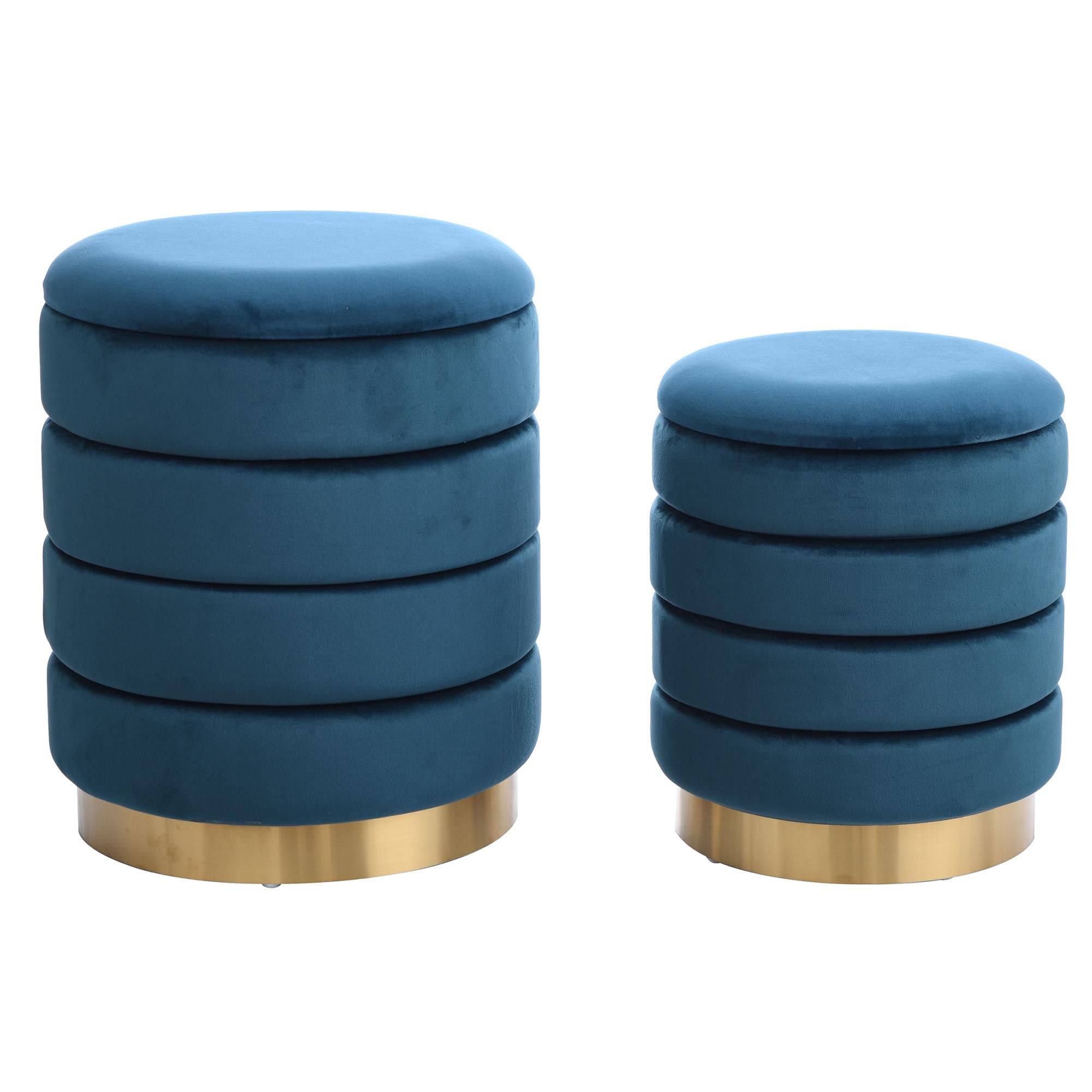 Hollace Ottoman by Harp and Finial