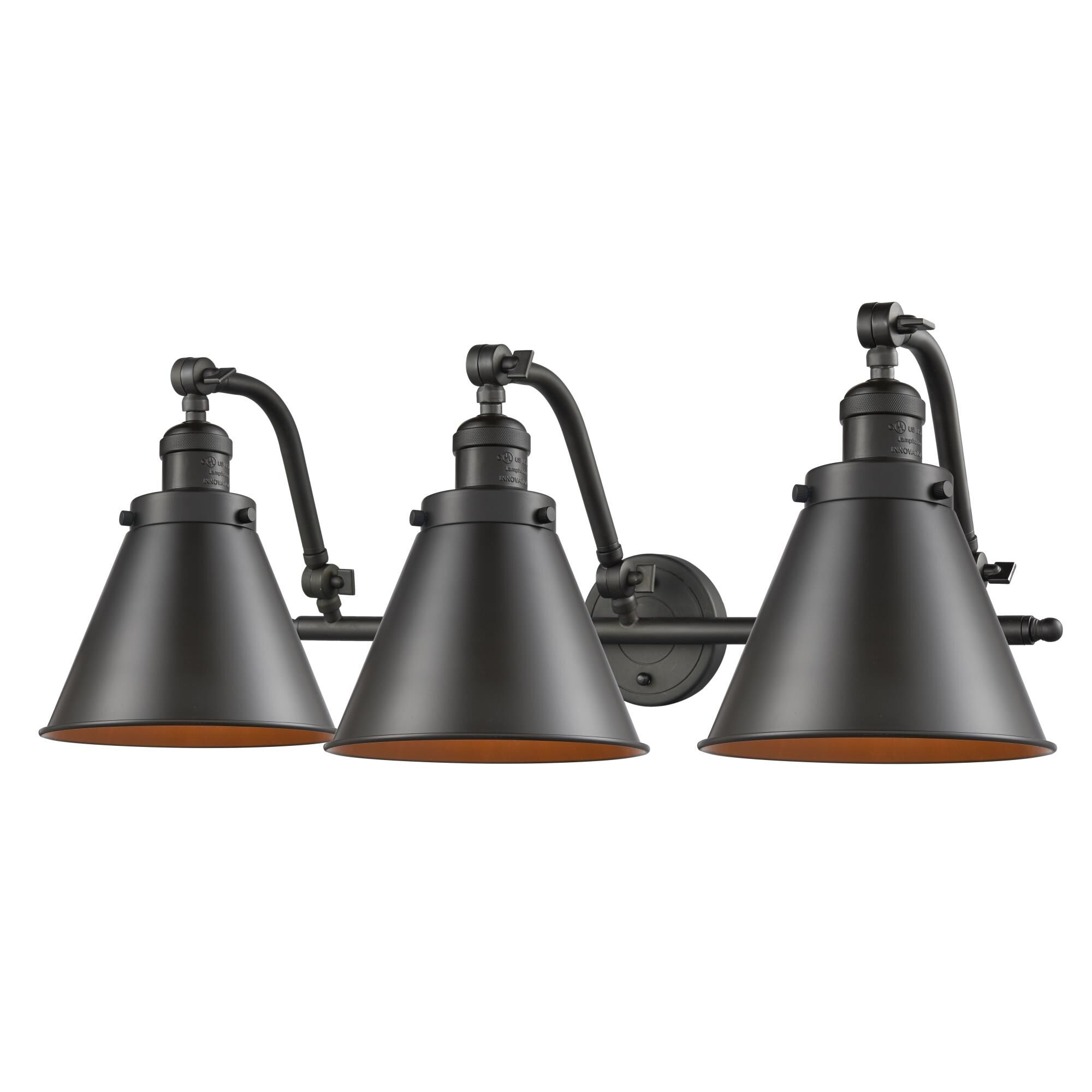 Shown in Oil Rubbed Bronze finish and Metal - Oil Rubbed Bronze - Cone shade