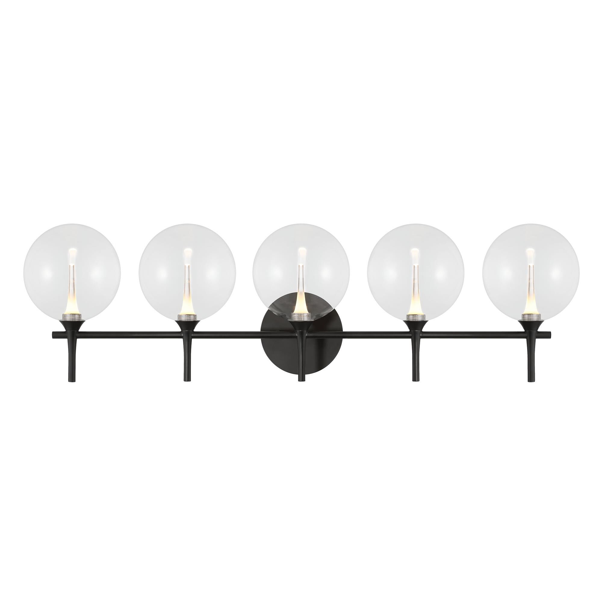 Shown in Black finish and Clear glass