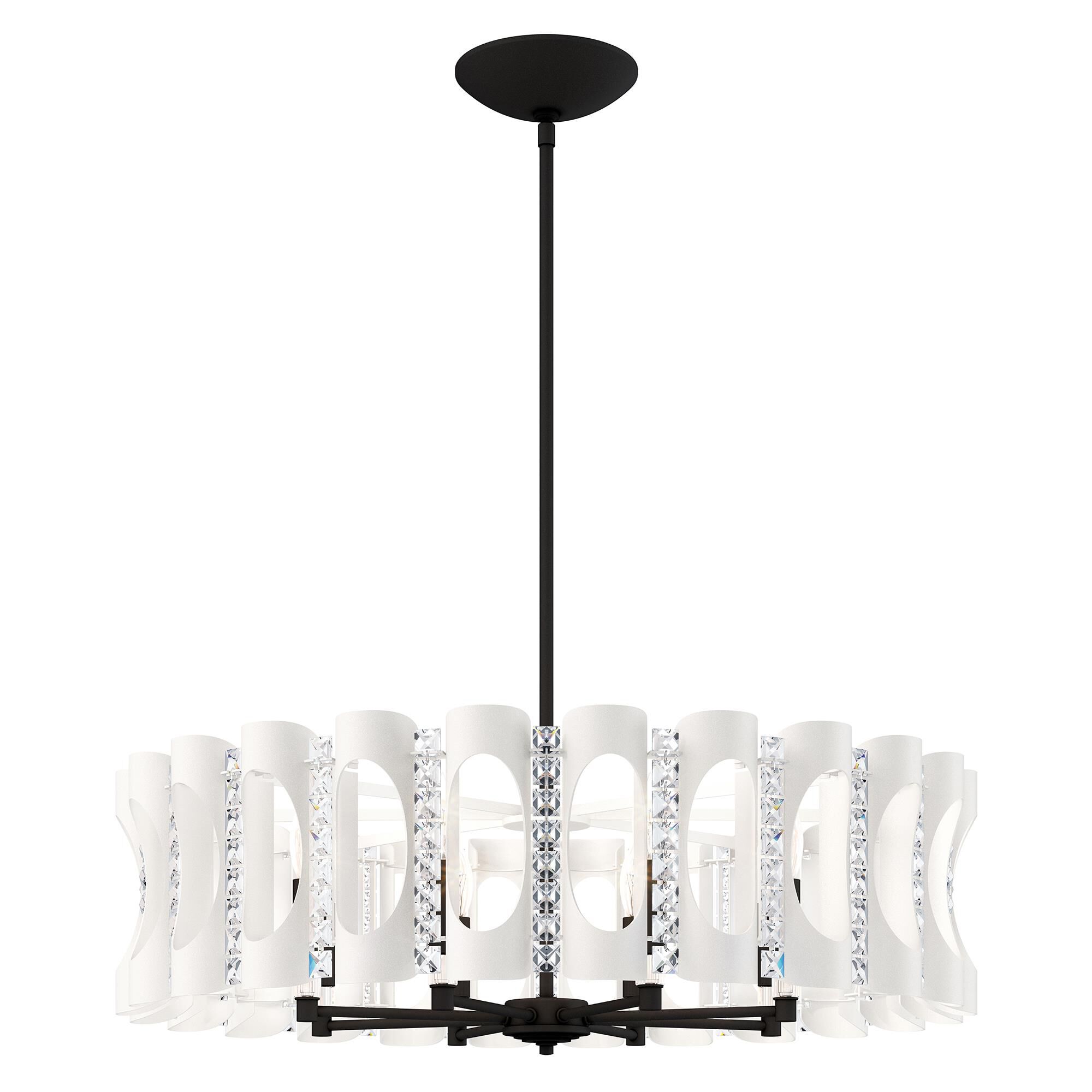 Shown in White finish and Clear Optic crystal