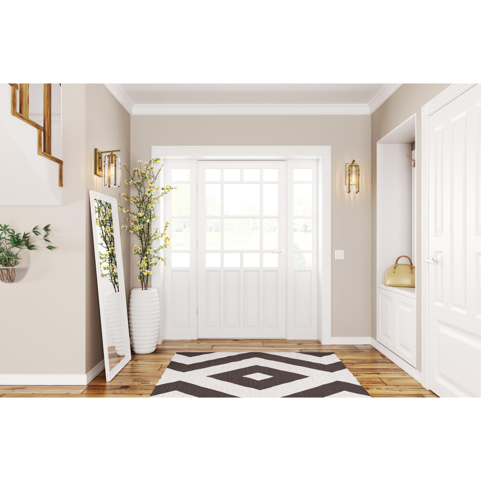 Shown in Rubbed Brass finish and Clear glass and Clear shade