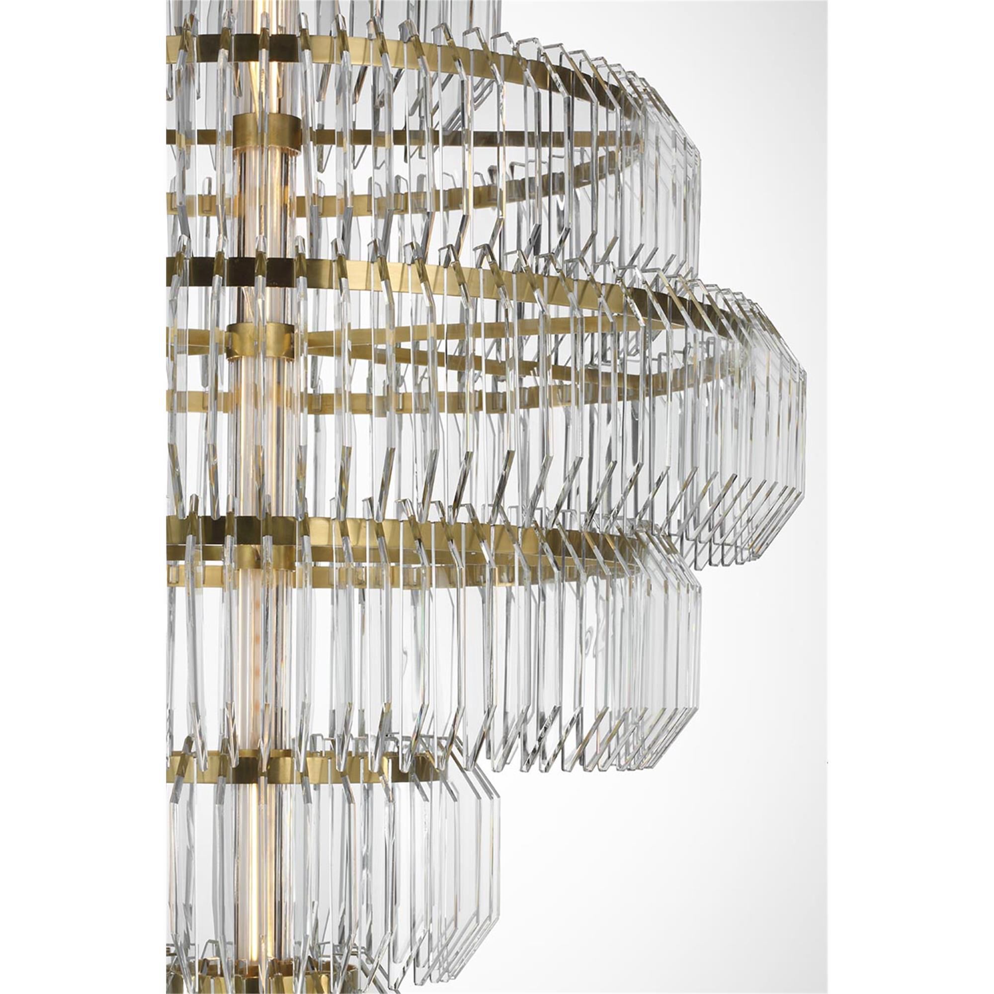Shown in Natural Brass finish and Clear crystal