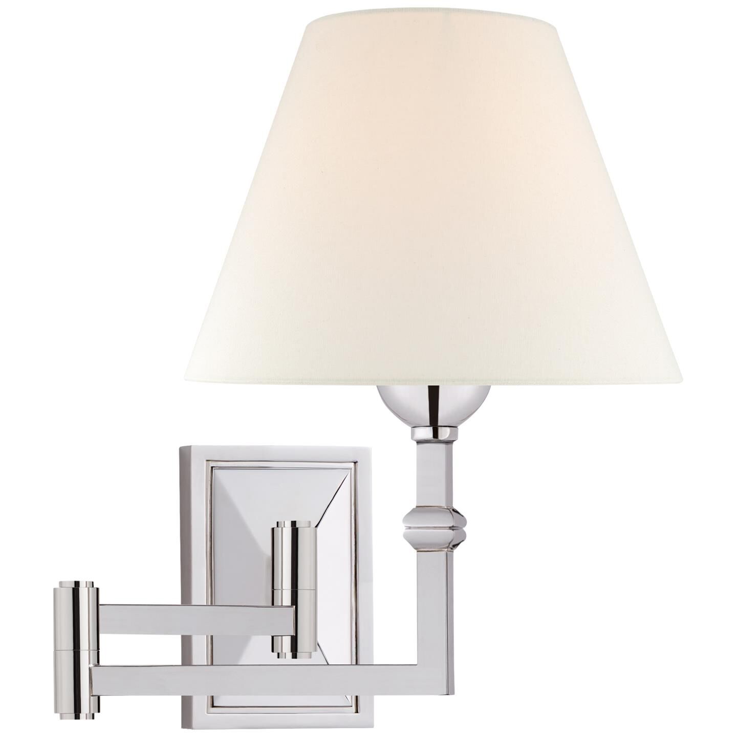 Shown in Polished Nickel finish and Linen shade