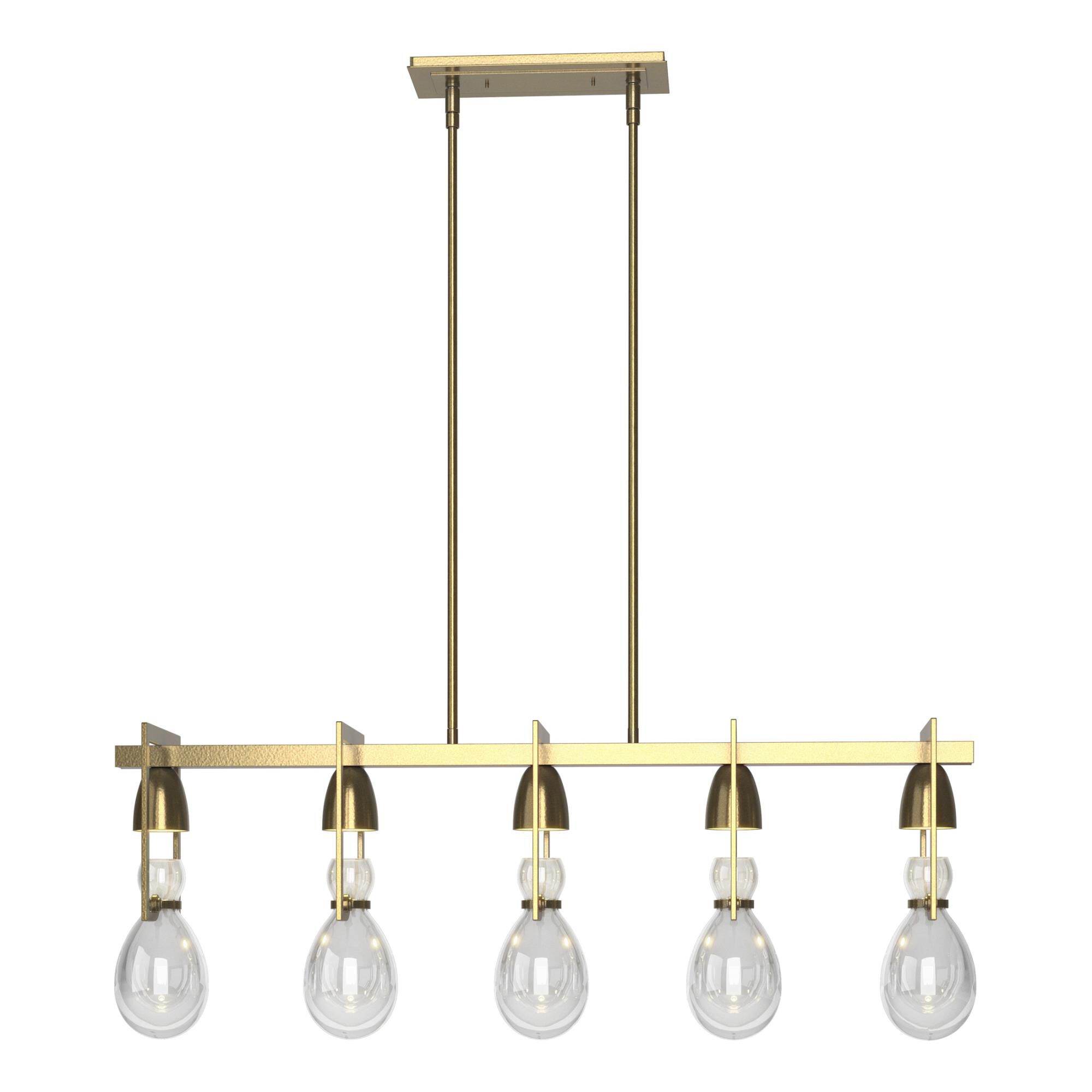Shown in Modern Brass finish and Clear shade