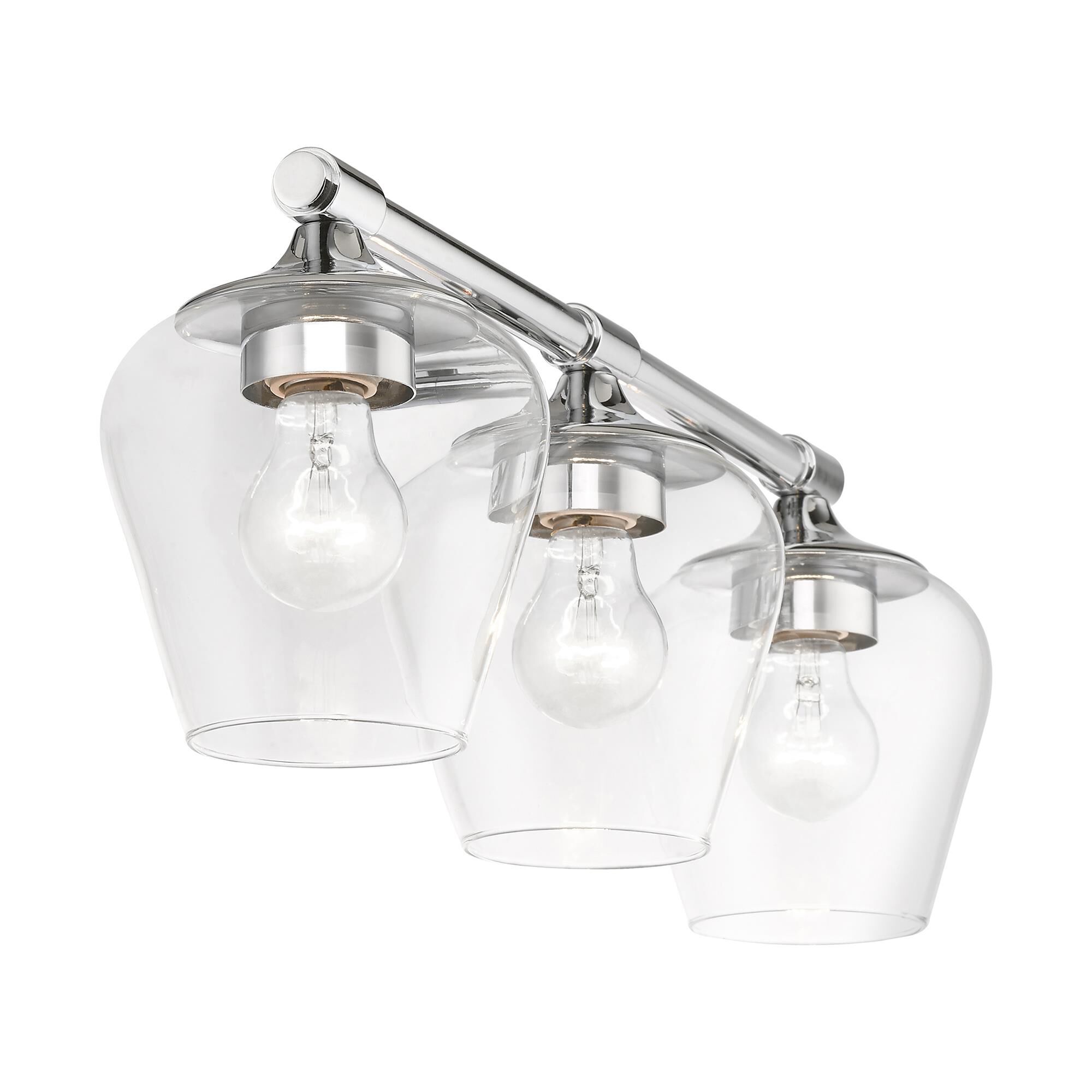Shown in Polished Chrome finish and Clear glass