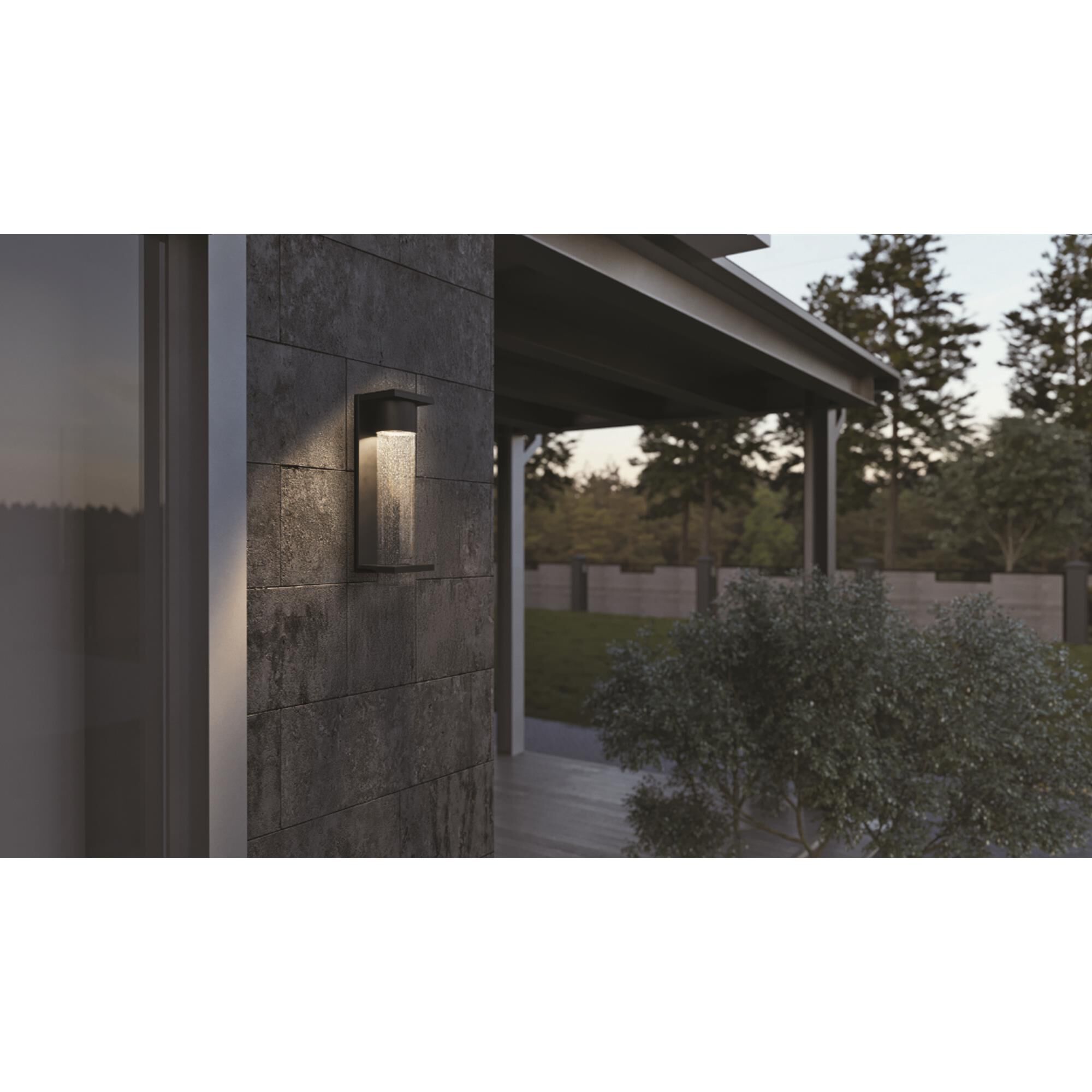 Shown in Black finish and Clear Seeded glass