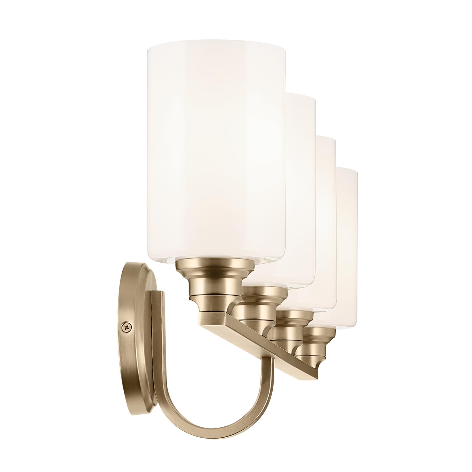 Shown in Champagne Bronze finish and Opal glass