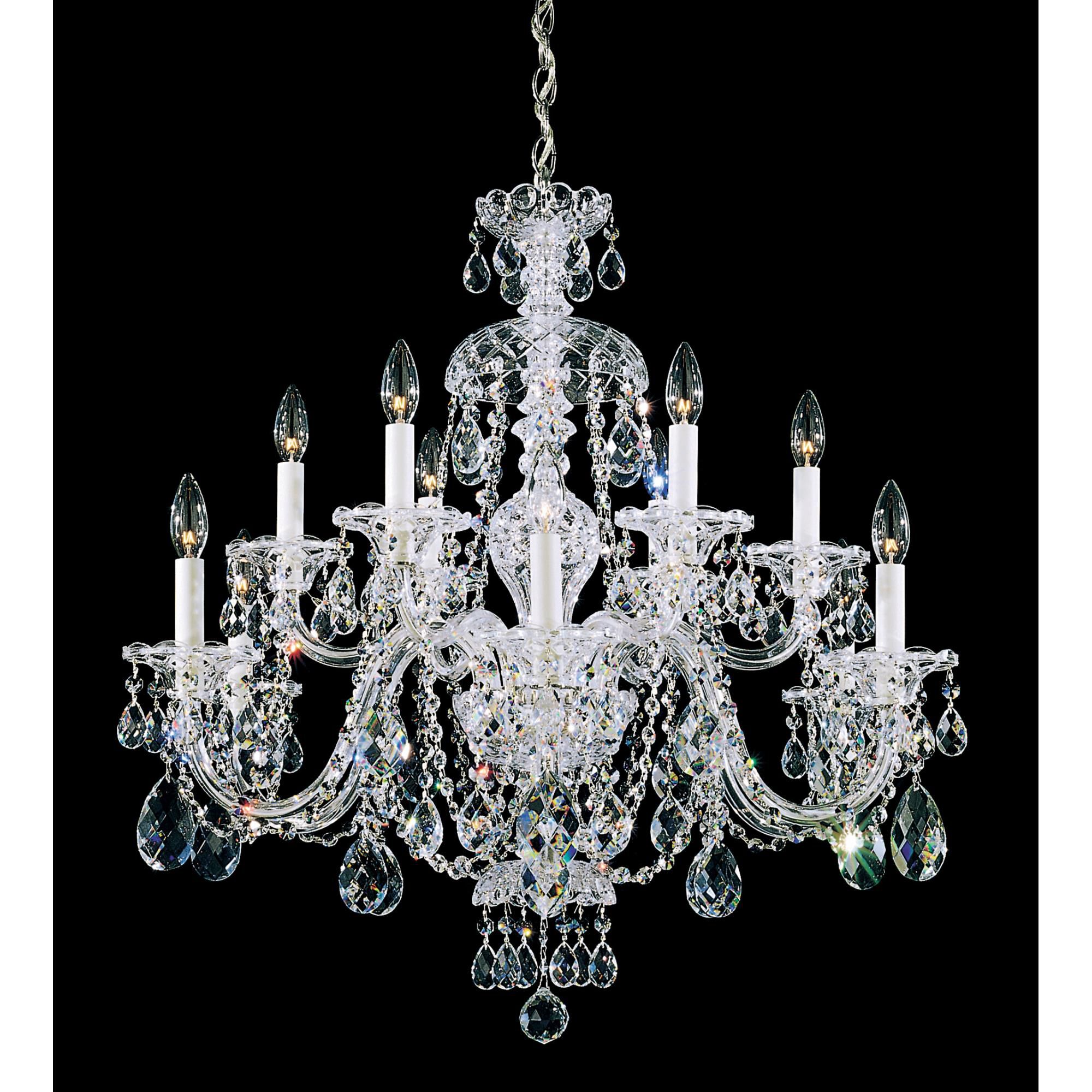 Sterling 29 Inch 12 Light Chandelier by Schonbek