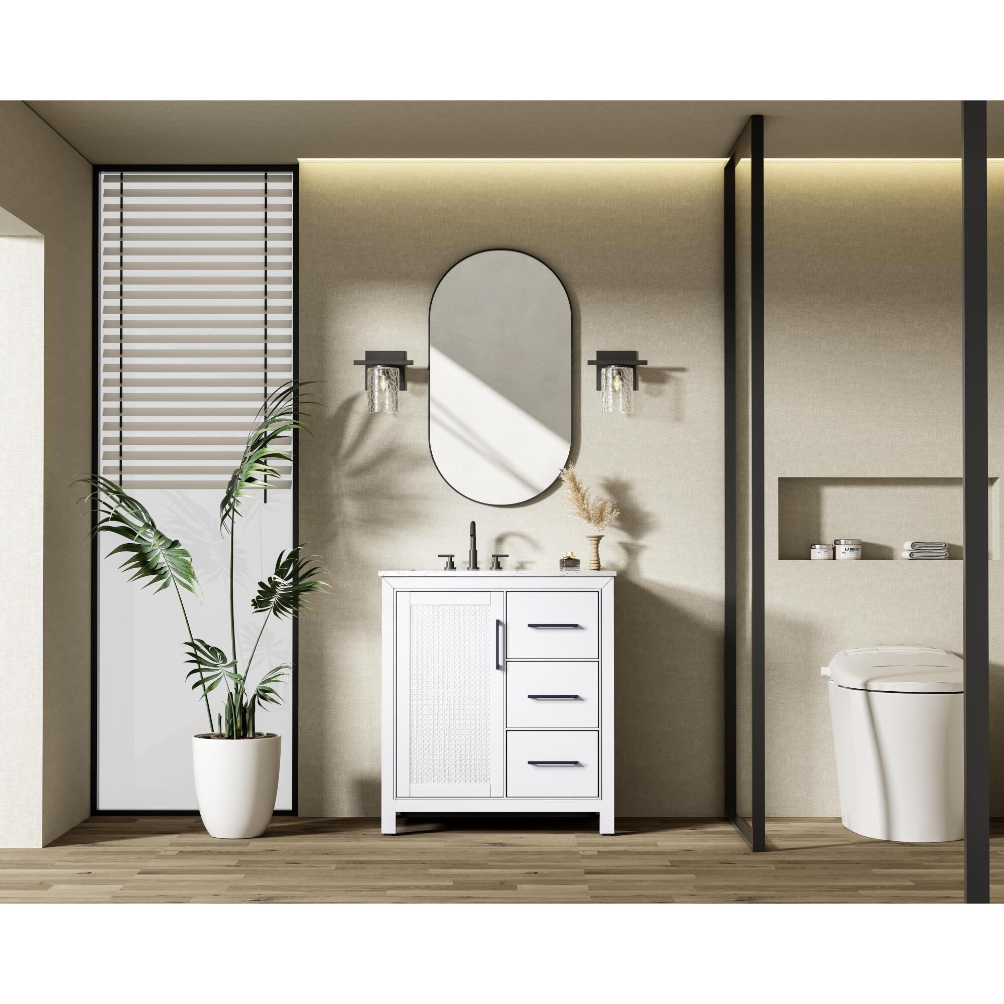 Shown in White finish