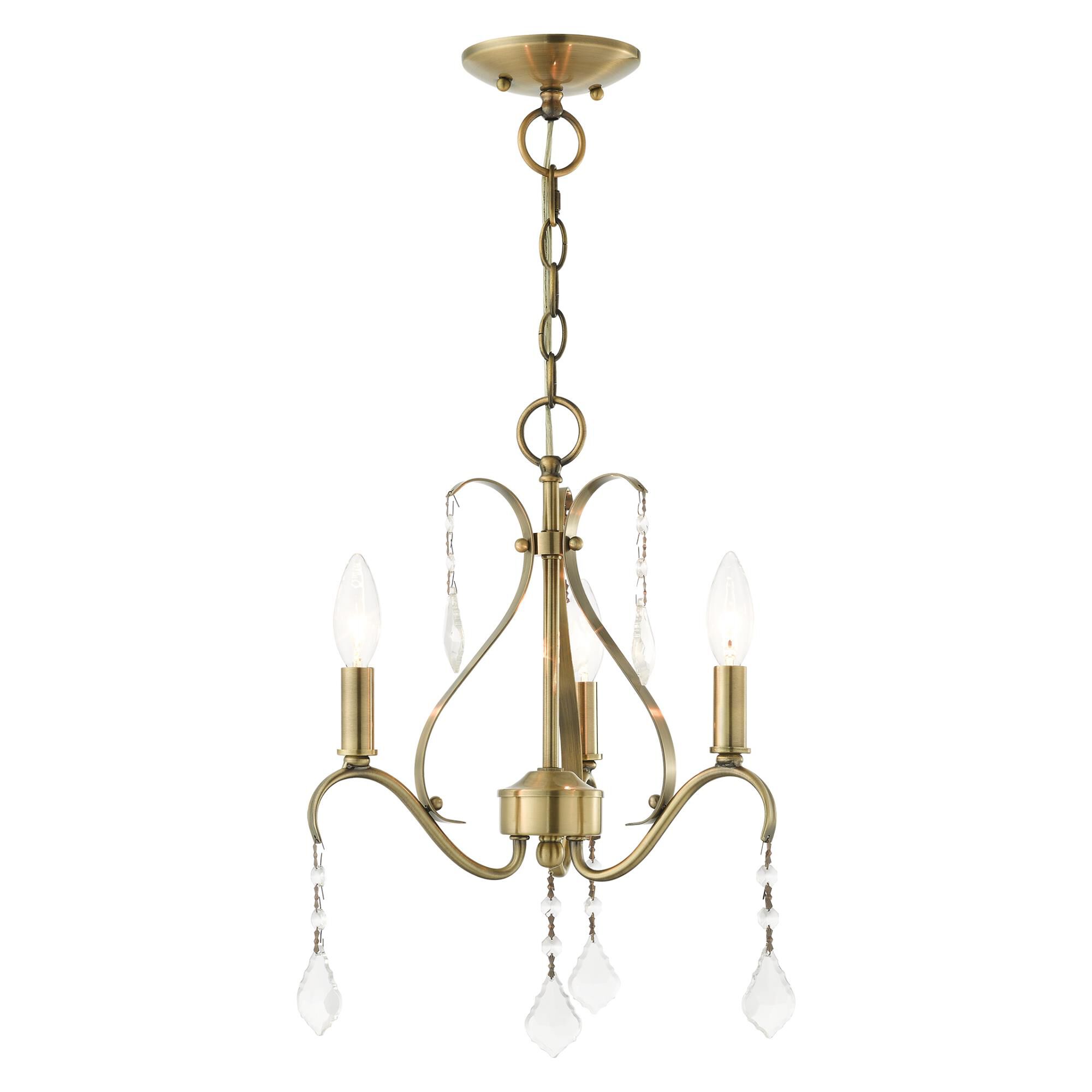Shown in Antique Brass With Clear Crystals finish